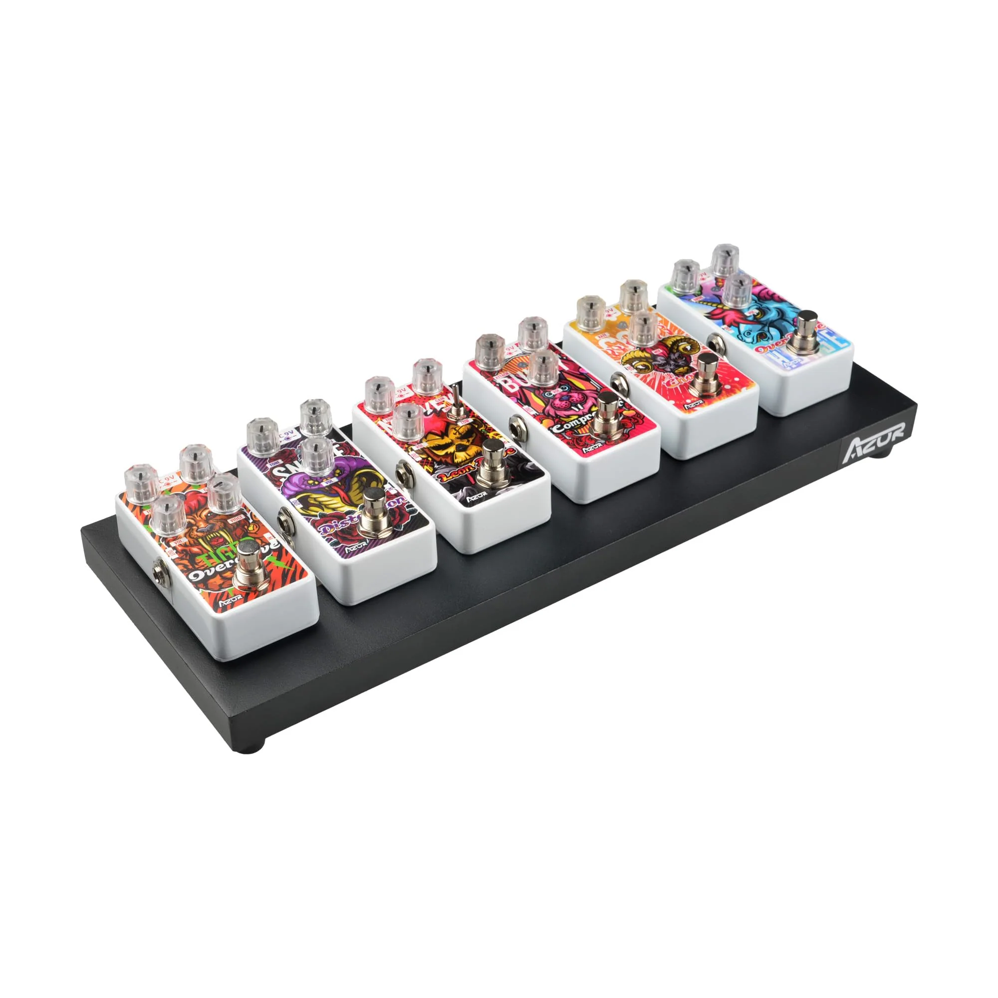AZOR Mini Guitar Pedal Board | Aluminum Alloy, Super Lightweight (0.58lb) | Portable Effect Pedalboard with Carry Bag | Compact Size 14.5"x5.7" - Image 4