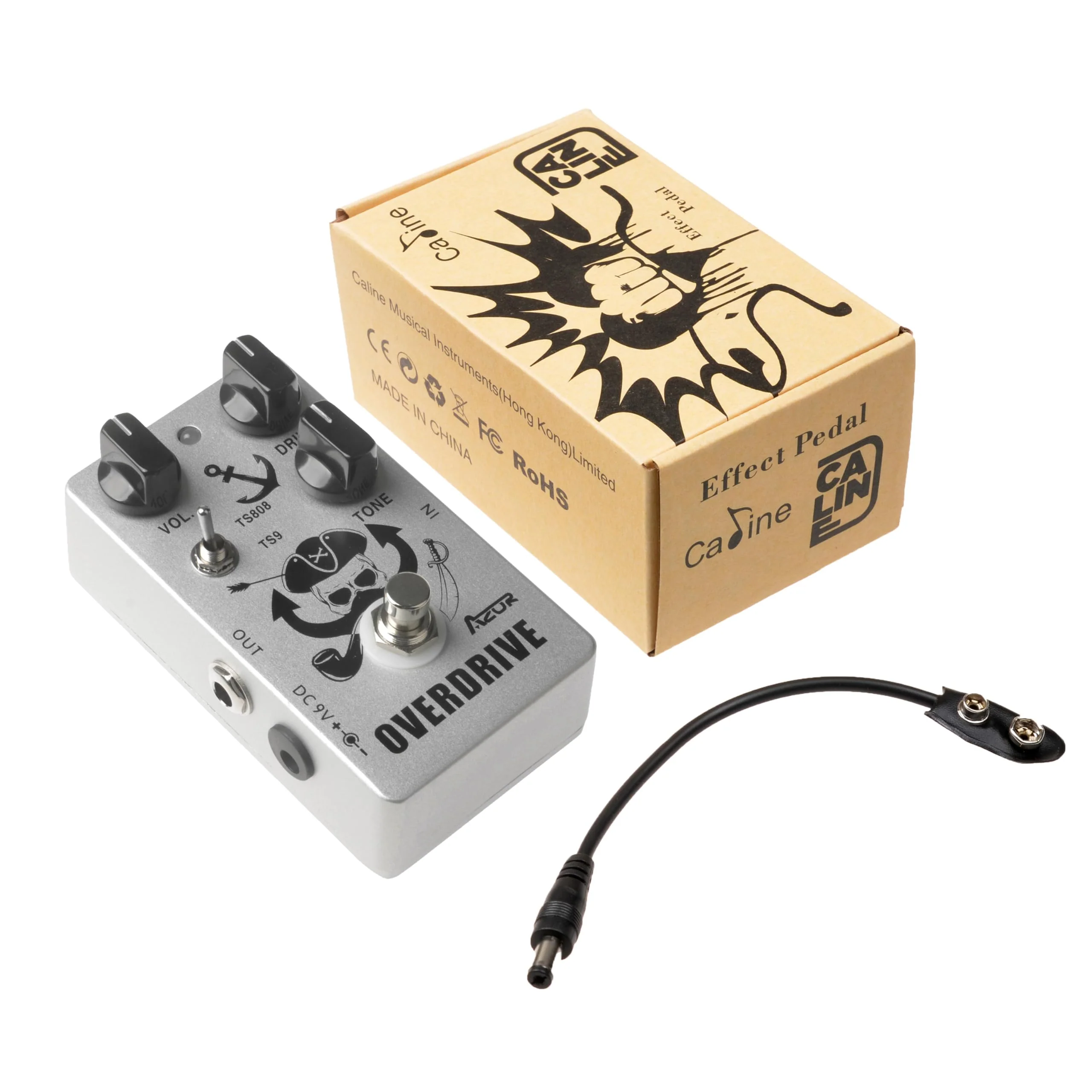 AZOR Overdrive Guitar Pedal Vintage Overdrive Effects，TS808 or TS9 Switch All-Metal Effect Pedal with True Bypass - Image 8