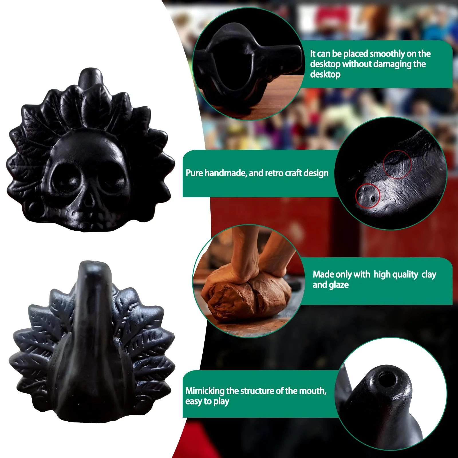 Aztec Death Whistle Loudest - Authentic,Hyper and Self Defense Whistle at 125+ Decibels - Weird and Funny Musical Gifts for Adult and Teenager. - Image 3