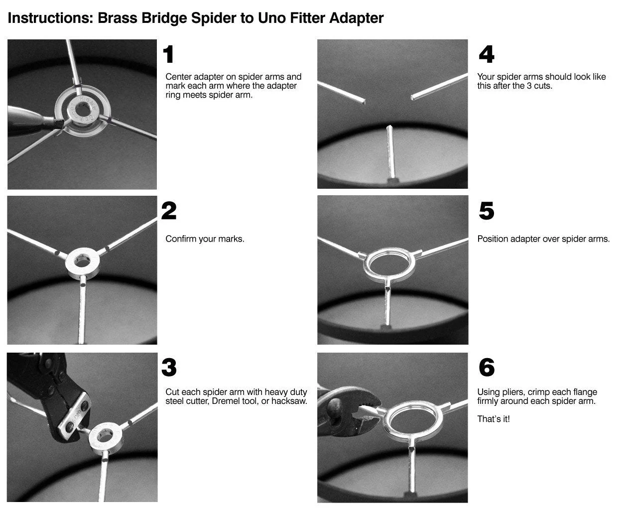 B&P Lamp® 3-Way Uno Bridge Adapter, Brass Plated & Lacquered - Image 3