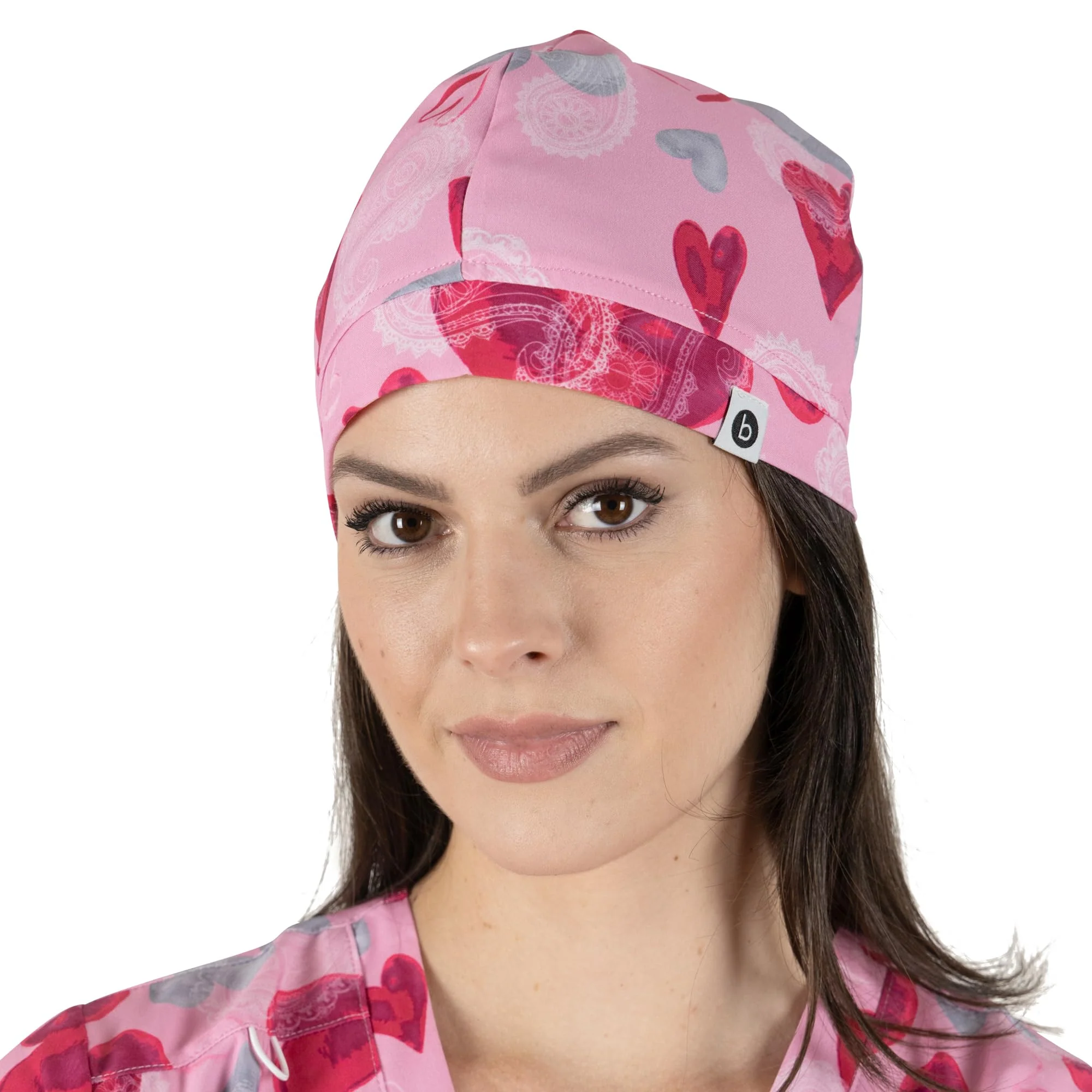 B-well Modena Surgical Hood Fabric Surgical Caps Fabric Nurse Accessories for Doctors, Nurses, Dentists, Pharmacists, Vets, Medical Staff Unit size Love 1 - Image 2