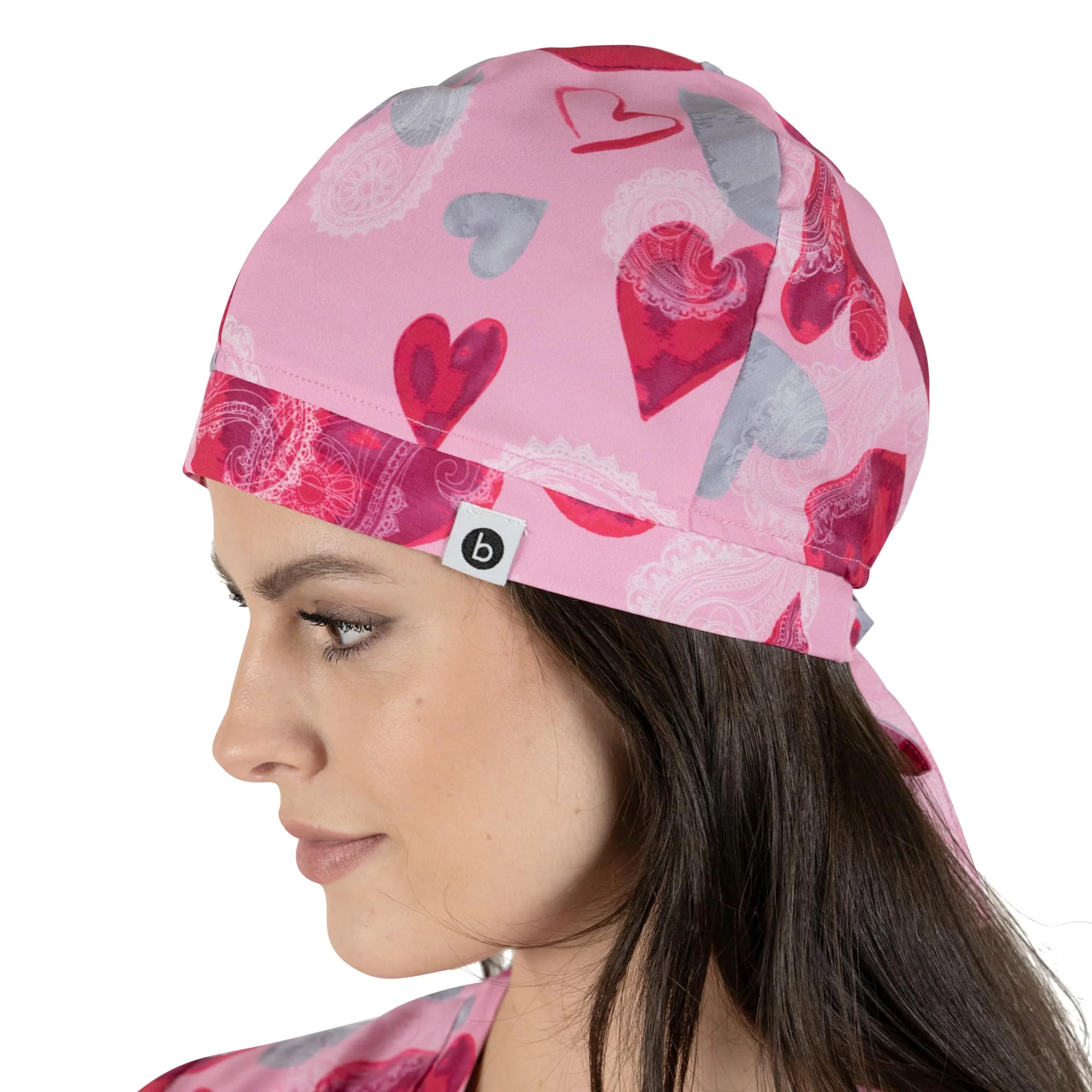 B-well Modena Surgical Hood Fabric Surgical Caps Fabric Nurse Accessories for Doctors, Nurses, Dentists, Pharmacists, Vets, Medical Staff Unit size Love 1 - Image 3