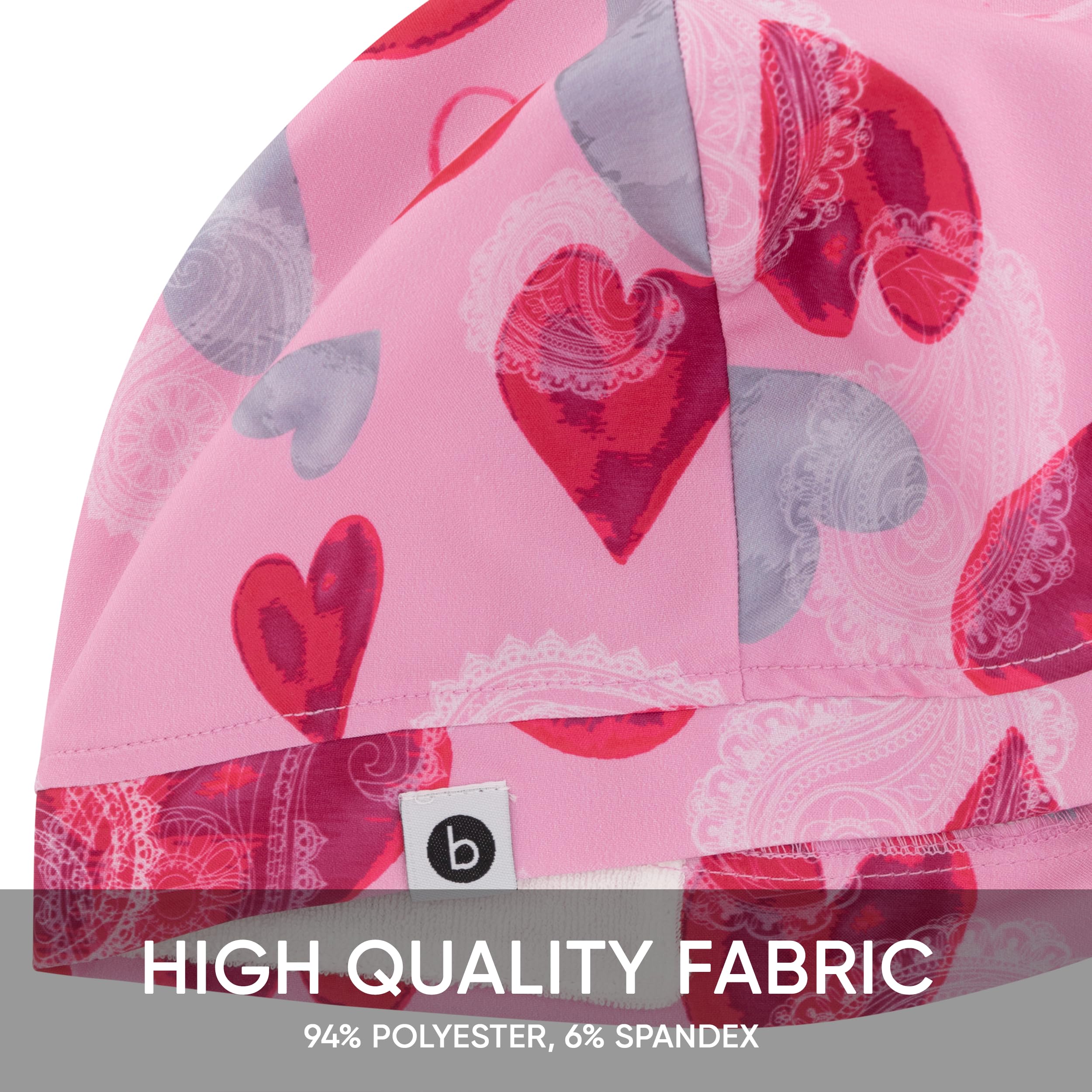 B-well Modena Surgical Hood Fabric Surgical Caps Fabric Nurse Accessories for Doctors, Nurses, Dentists, Pharmacists, Vets, Medical Staff Unit size Love 1 - Image 6