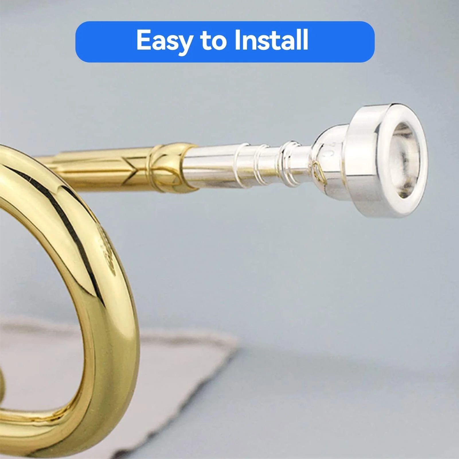 Bach Trumpet Mouthpiece 3C, New Silver Gold Plated Trumpet Mouthpiece 3C Size for Musical Instrument Accessory - Image 3