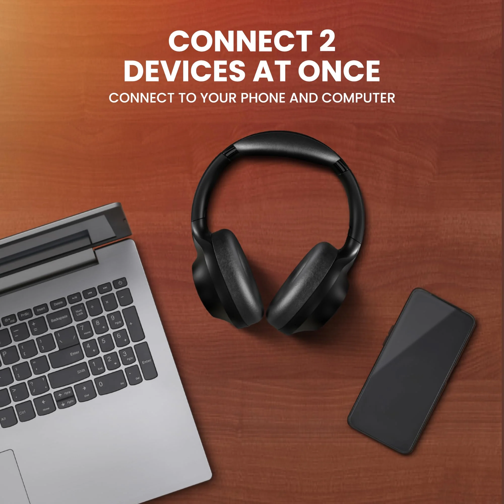 Back Bay Audio ClearCall 70 - Bluetooth Headphones with Microphone + Removable Boom Mic - Work Head Phones Wireless Bluetooth, Over Ear Headphones for Work from Home, Headset for Laptop Black - Image 5