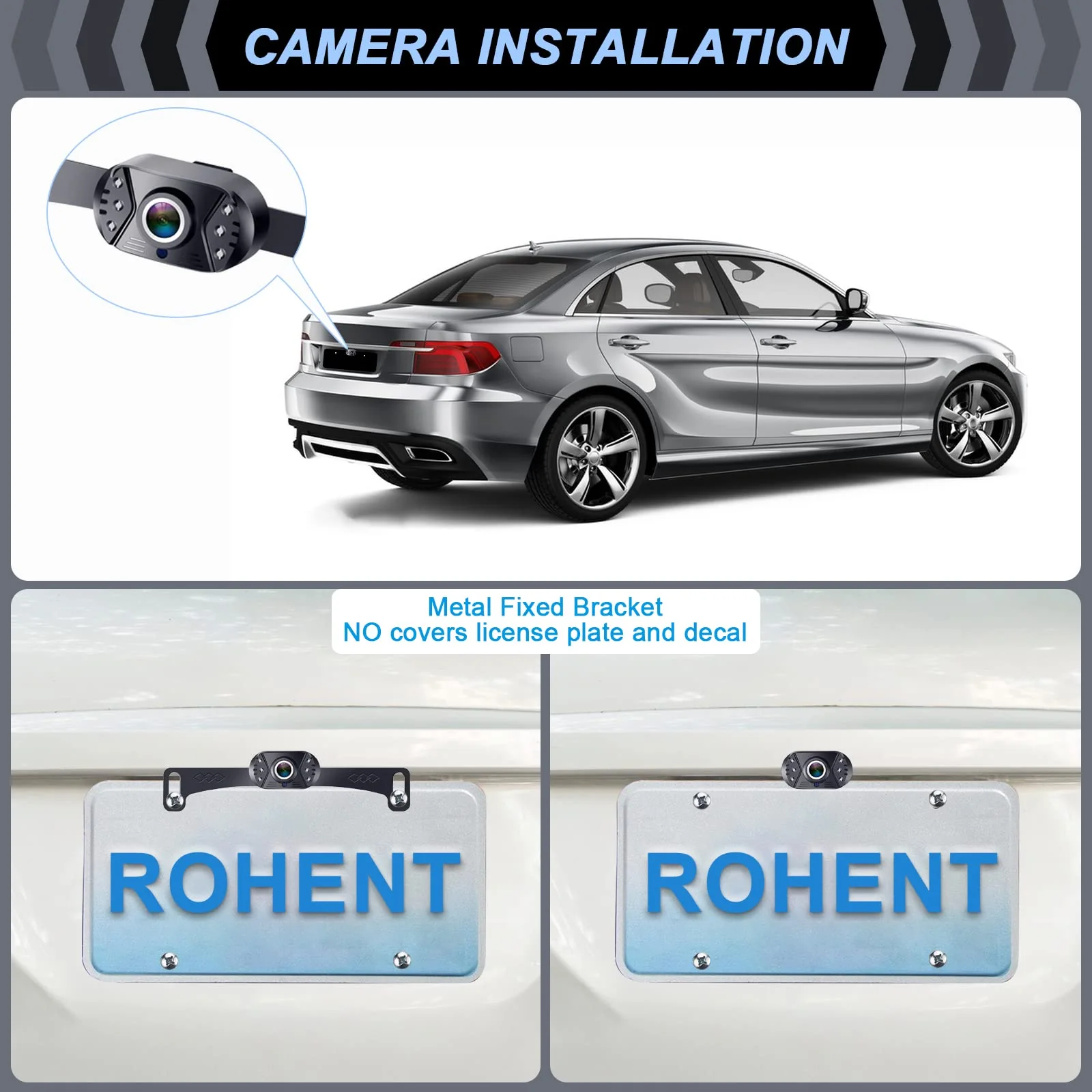 Backup Camera Easy to Install for Car: HD Clear Picture Reverse Camera Night Vision - Wide Angle IP69 Waterproof Rear View Camera for Vans SUVs Sedans Trucks - Image 8