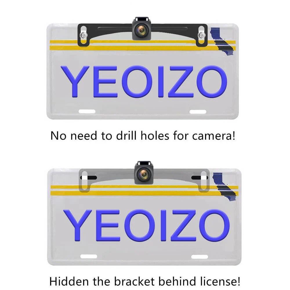 Backup Camera License Plate Mount,Upgraded Full Stainless Steel Bracket, Universal Car Dash Cam Mirror Metal Brackets, Reverse Rear View Back up Cameras Kit - Image 2