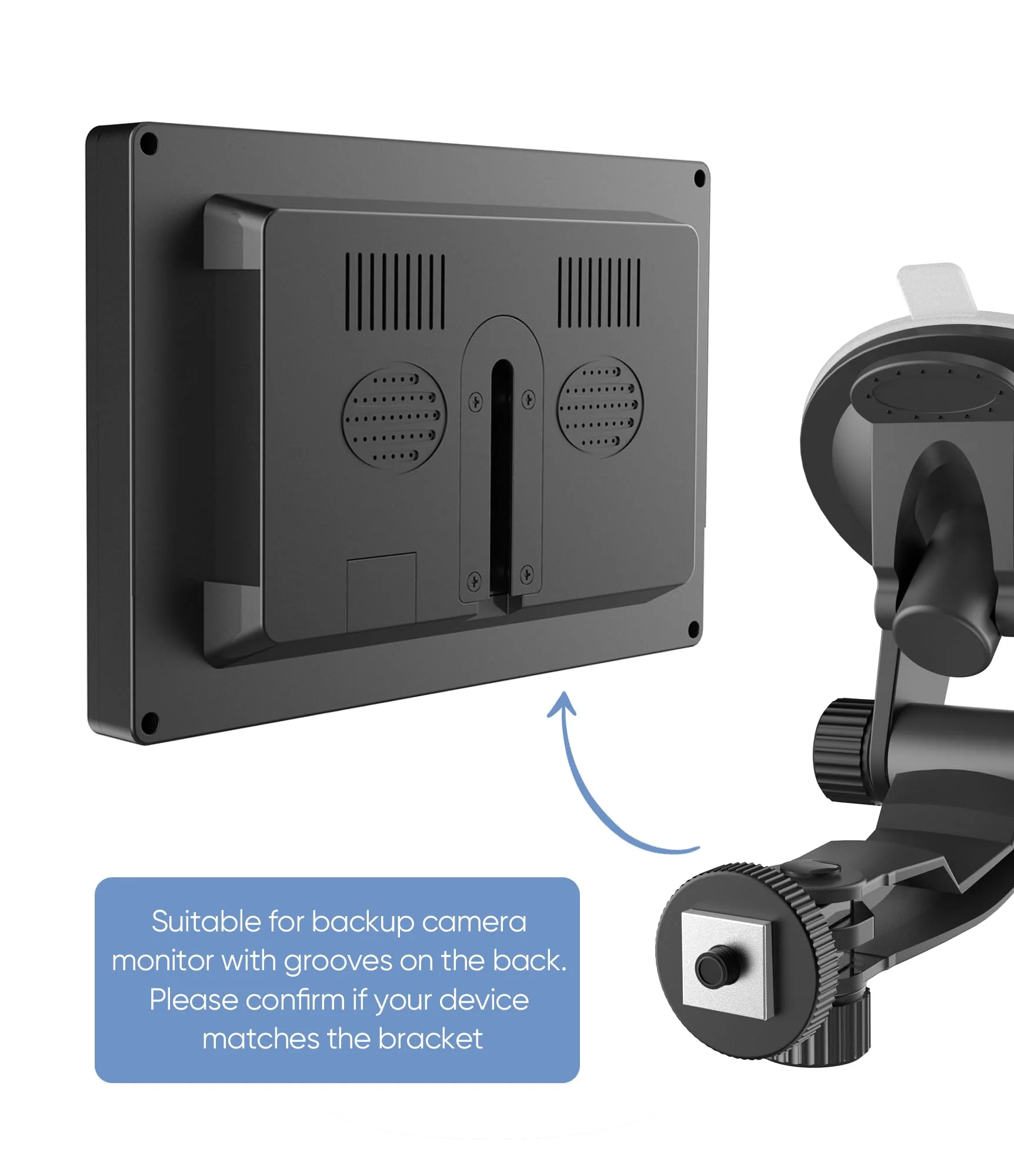 Backup Camera Monitor Mount,(7/9 inch) PixelMan Large Dual Suction Cup Reverse Camera Monitor Mount,Windshield Holder for Rear View Monitor,Car Display Monitor Bracket for RVs,Trucks,Vans - Image 5