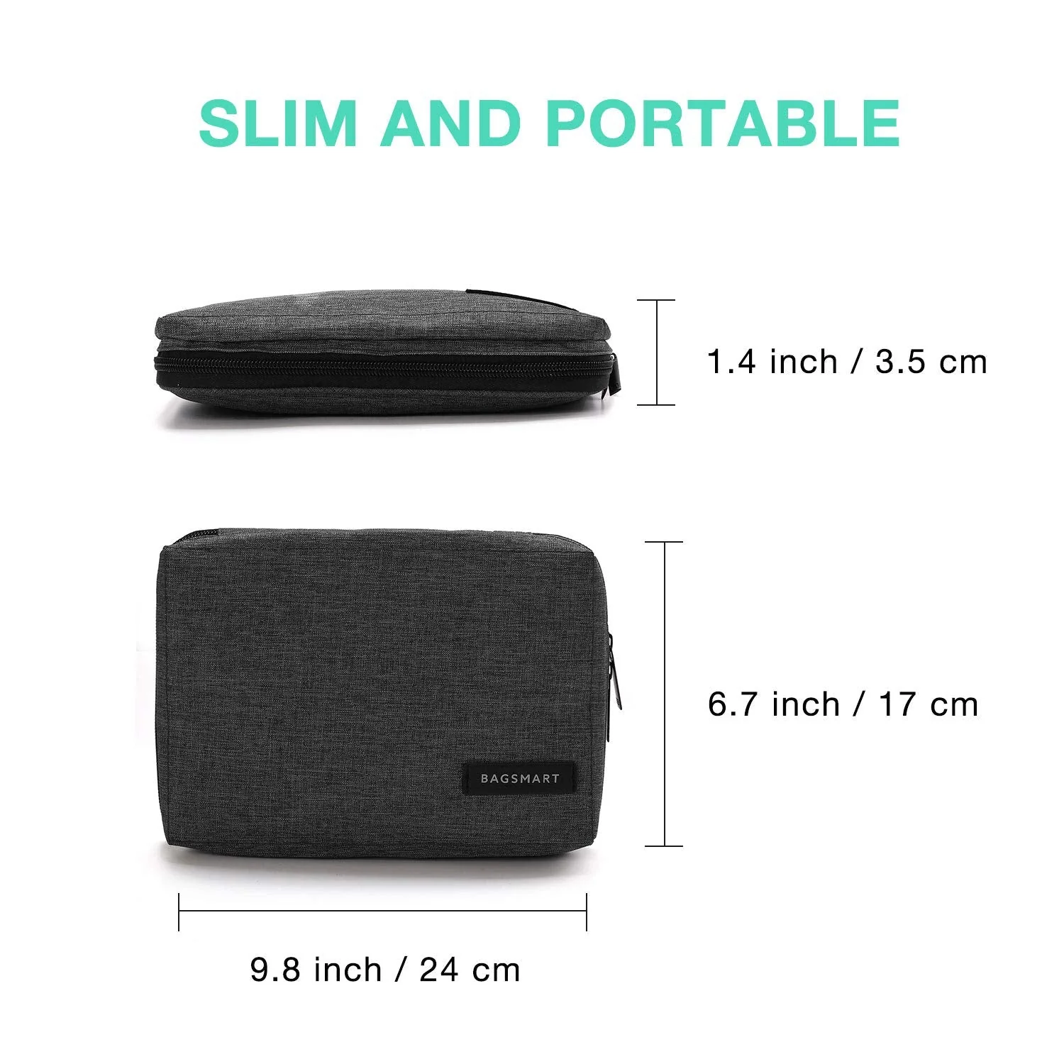 BAGSMART Electronic Organizer Small Travel Cable Organizer Bag for Hard Drives, Cables, Phone, USB, SD Card, Black - Image 6