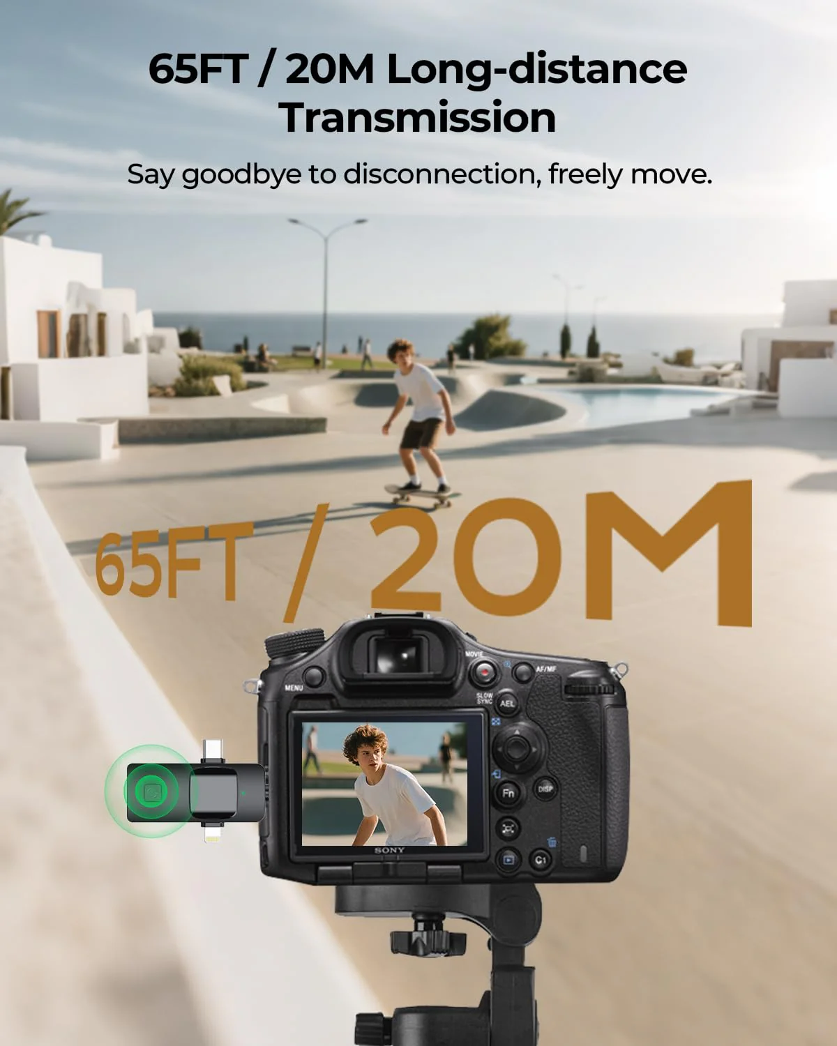 BAILIXIN 3-in-1 Microphone for iPhone, Android, Camera, Wireless Microphones, Mini Microphone, Lapel Mic with Noise Reduction, Crystal Clear Sound & 7H Battery for Recording, YouTube, Podcast Charcoal Black - Image 3