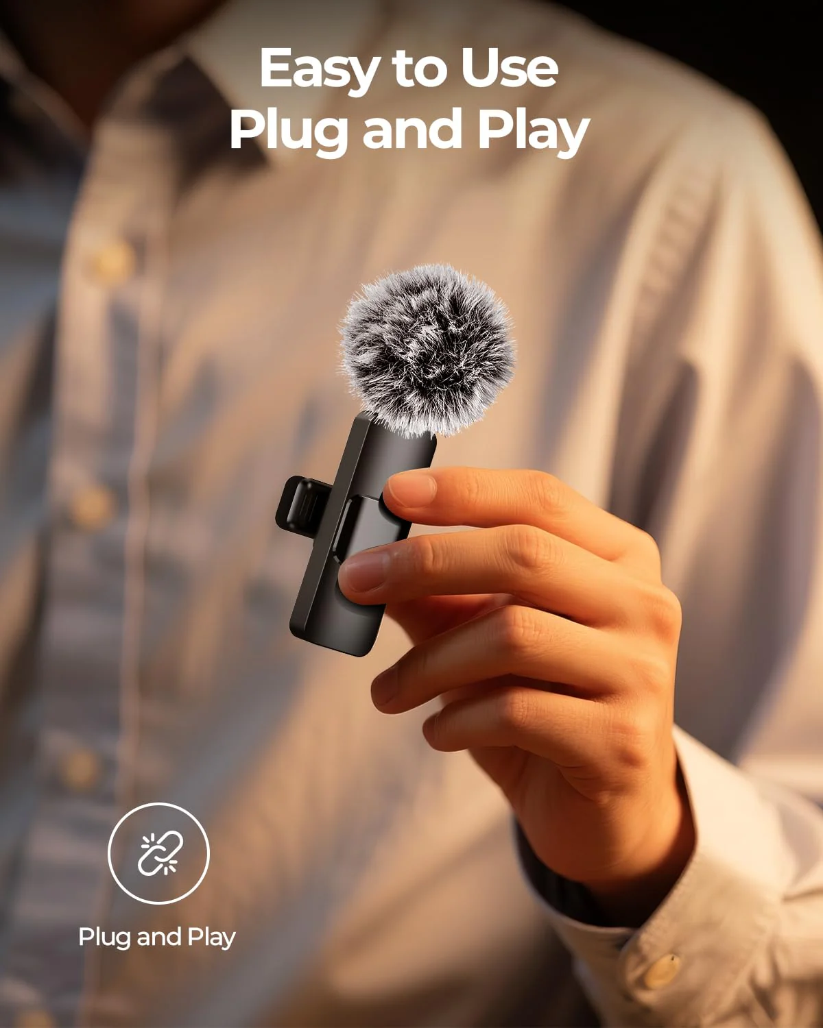 BAILIXIN 3-in-1 Microphone for iPhone, Android, Camera, Wireless Microphones, Mini Microphone, Lapel Mic with Noise Reduction, Crystal Clear Sound & 7H Battery for Recording, YouTube, Podcast Charcoal Black - Image 4