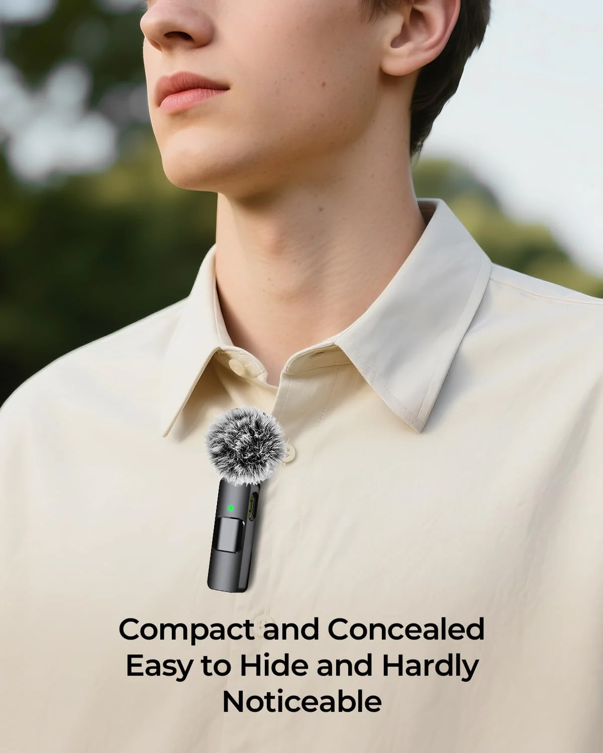 BAILIXIN 3-in-1 Microphone for iPhone, Android, Camera, Wireless Microphones, Mini Microphone, Lapel Mic with Noise Reduction, Crystal Clear Sound & 7H Battery for Recording, YouTube, Podcast Charcoal Black - Image 5