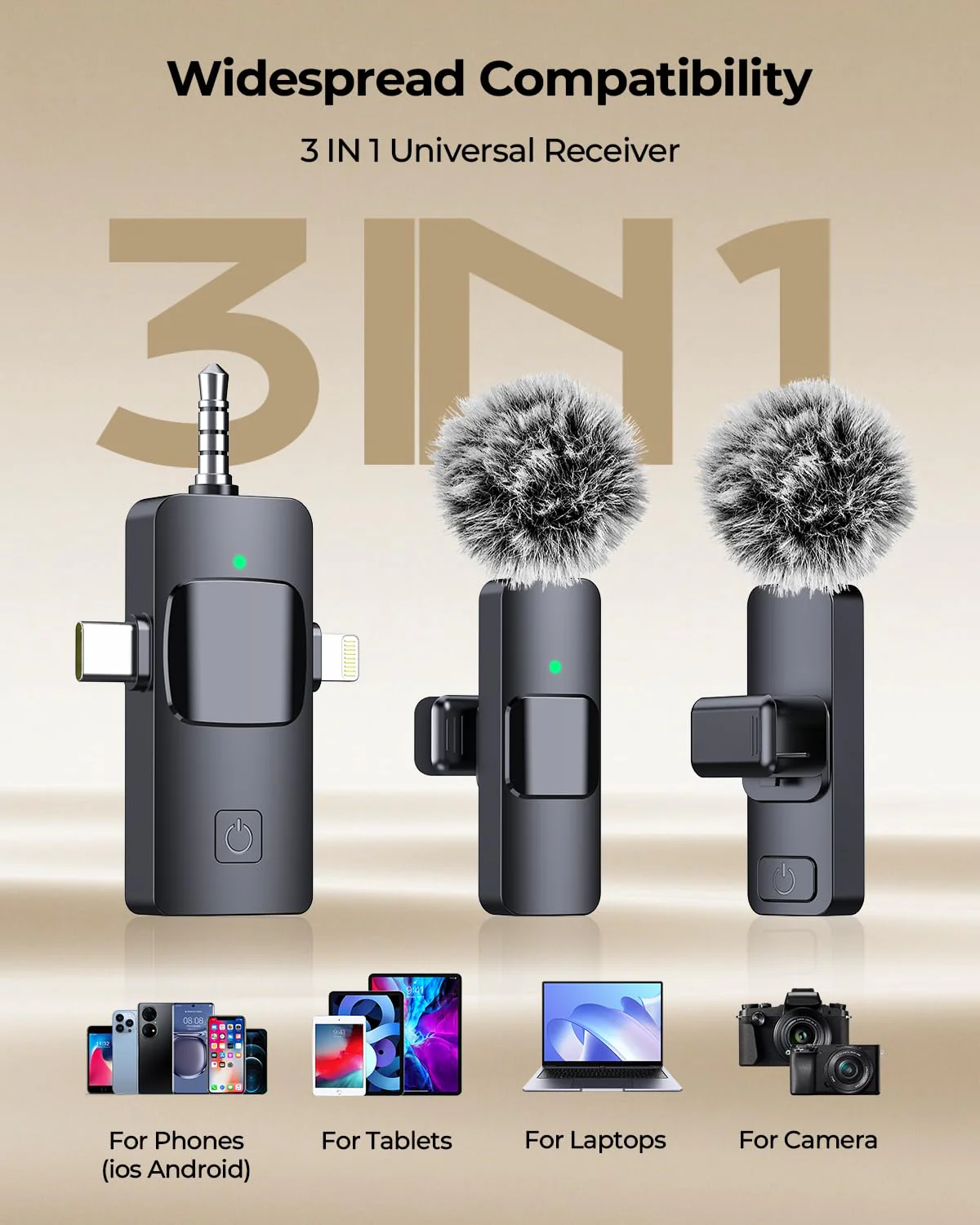 BAILIXIN 3-in-1 Microphone for iPhone, Android, Camera, Wireless Microphones, Mini Microphone, Lapel Mic with Noise Reduction, Crystal Clear Sound & 7H Battery for Recording, YouTube, Podcast Charcoal Black - Image 8