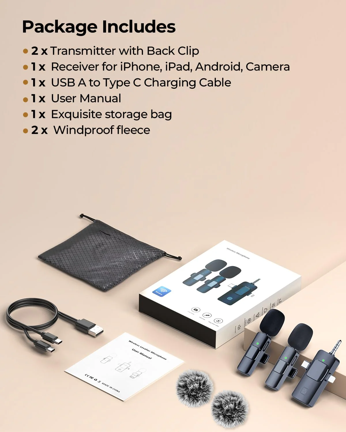 BAILIXIN 3-in-1 Microphone for iPhone, Android, Camera, Wireless Microphones, Mini Microphone, Lapel Mic with Noise Reduction, Crystal Clear Sound & 7H Battery for Recording, YouTube, Podcast Charcoal Black - Image 9