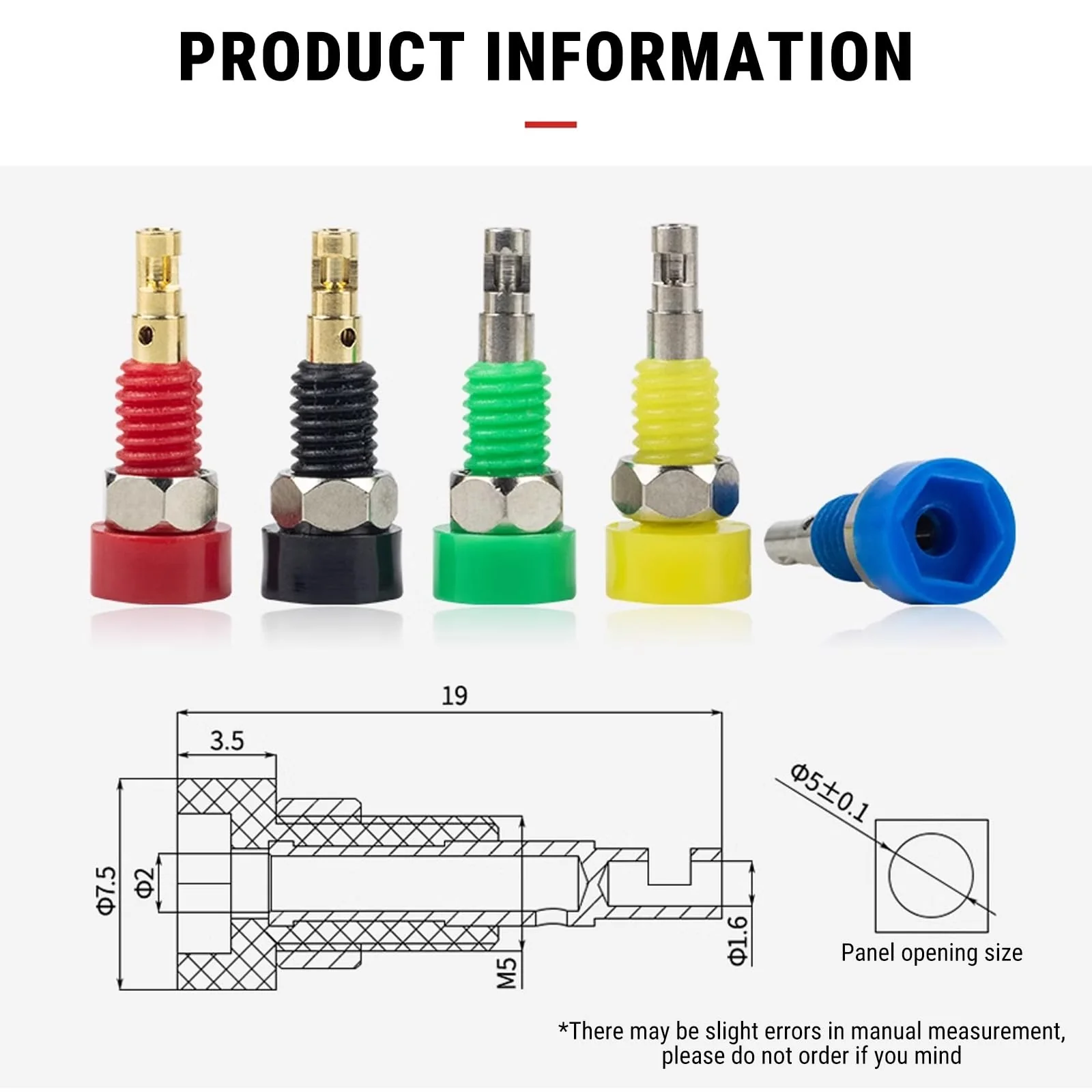 Banana Socket Jack, 10 Pieces 2 mm Banana Socket Banana Socket Connection Clamp Adapter, Banana Plug Socket Adapter Banana Plug Socket for Panel Mounting Banana Plug Socket Jack Connectors - Image 3