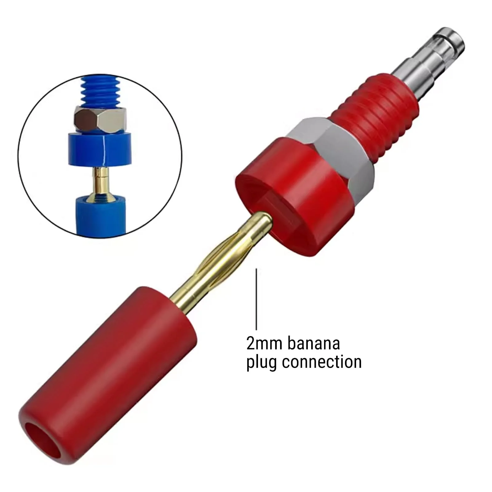 Banana Socket Jack, 10 Pieces 2 mm Banana Socket Banana Socket Connection Clamp Adapter, Banana Plug Socket Adapter Banana Plug Socket for Panel Mounting Banana Plug Socket Jack Connectors - Image 5