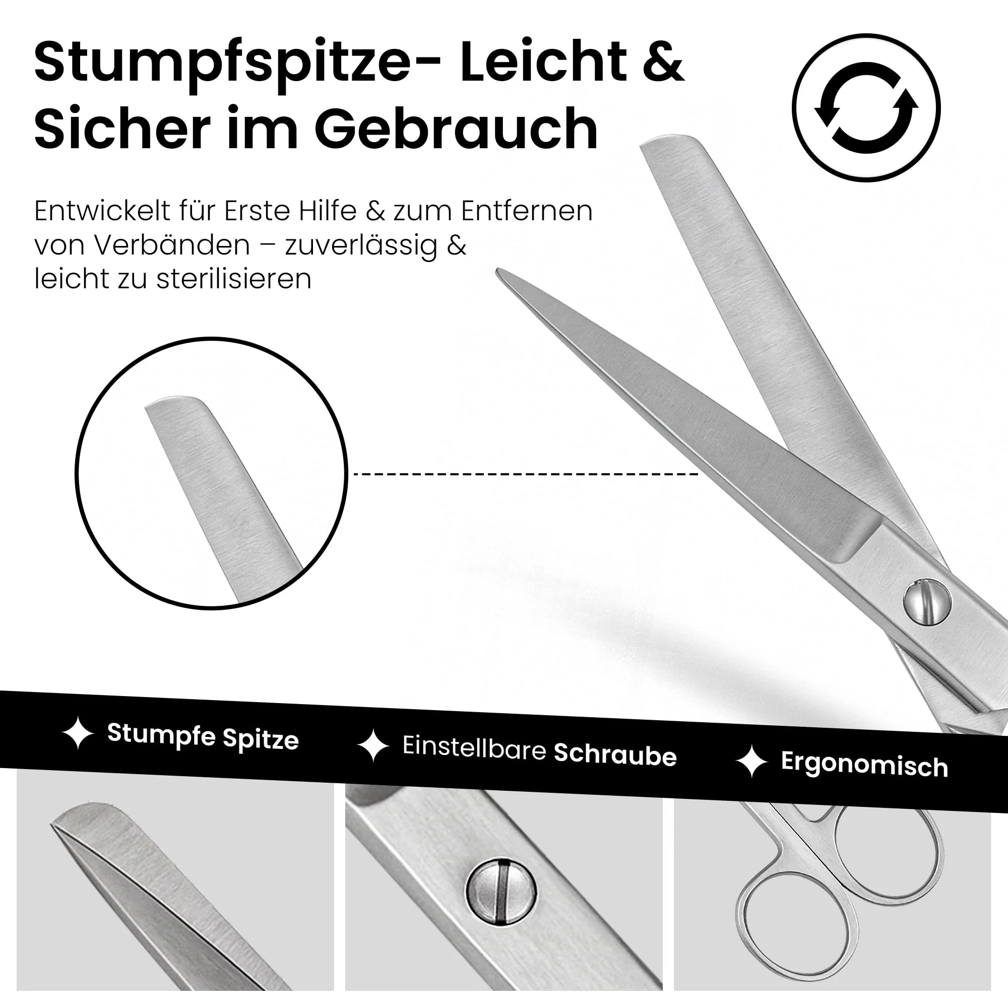 Bandage Scissors 14.0 cm Blunt Blade - Image 2