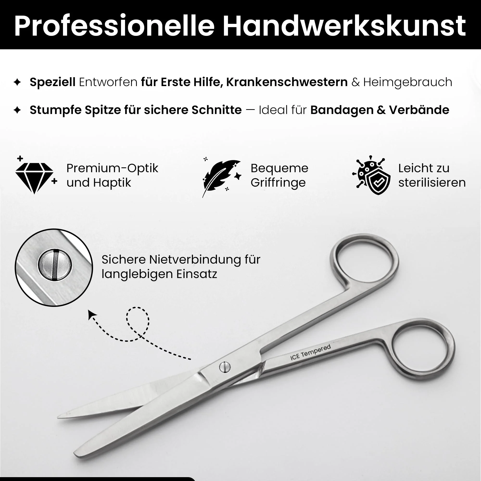 Bandage Scissors 14.0 cm Blunt Blade - Image 3