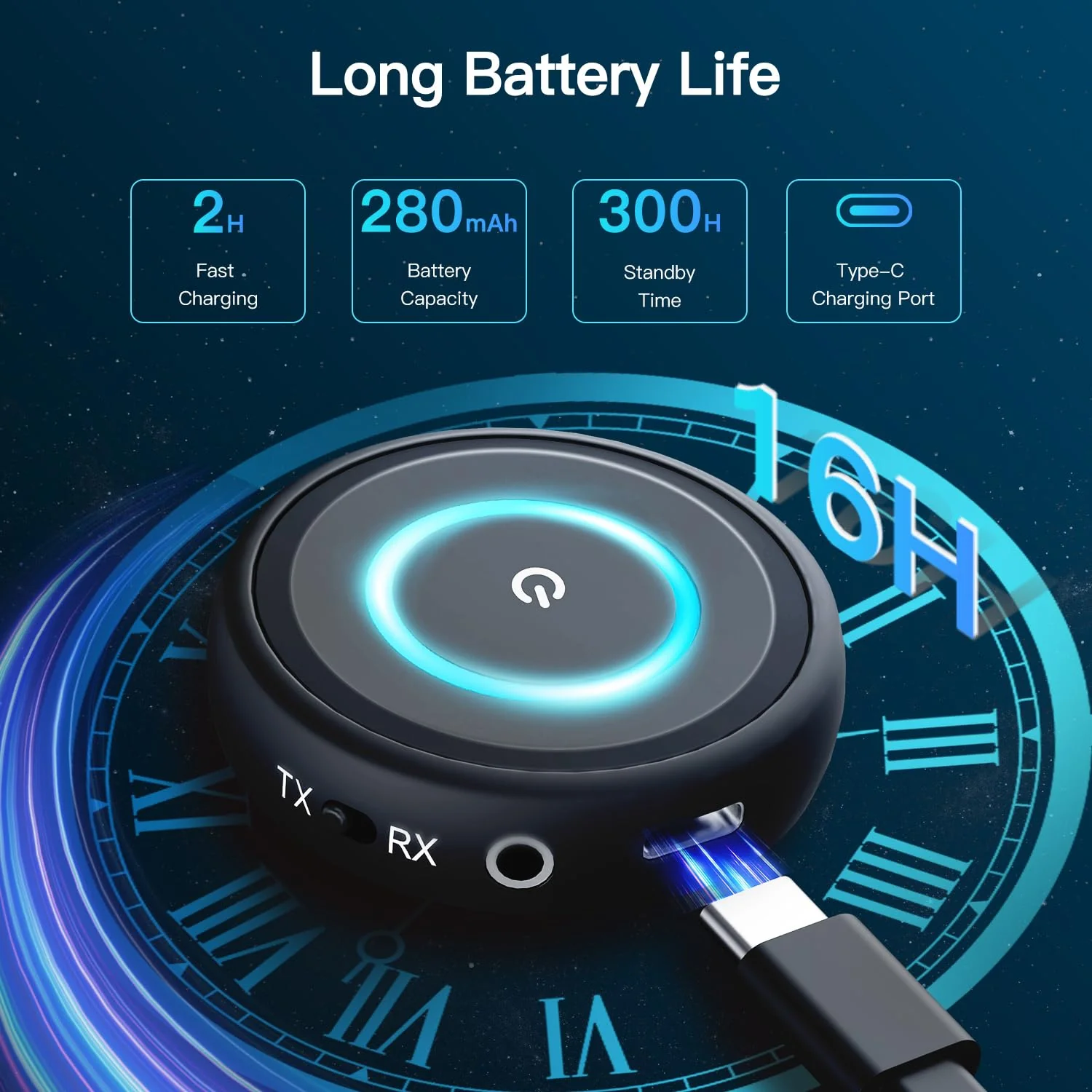 BANIGIPA Bluetooth 5.3 Transmitter Receiver, 2-in-1 Wireless Transmitter Receiver for TV/Airplane/Home Stereo/Speakers/Headphones/Car, Audio Adapter w/3.5mm AUX/RCA Jack, Dual Link, Low Latency, 16H - Image 8