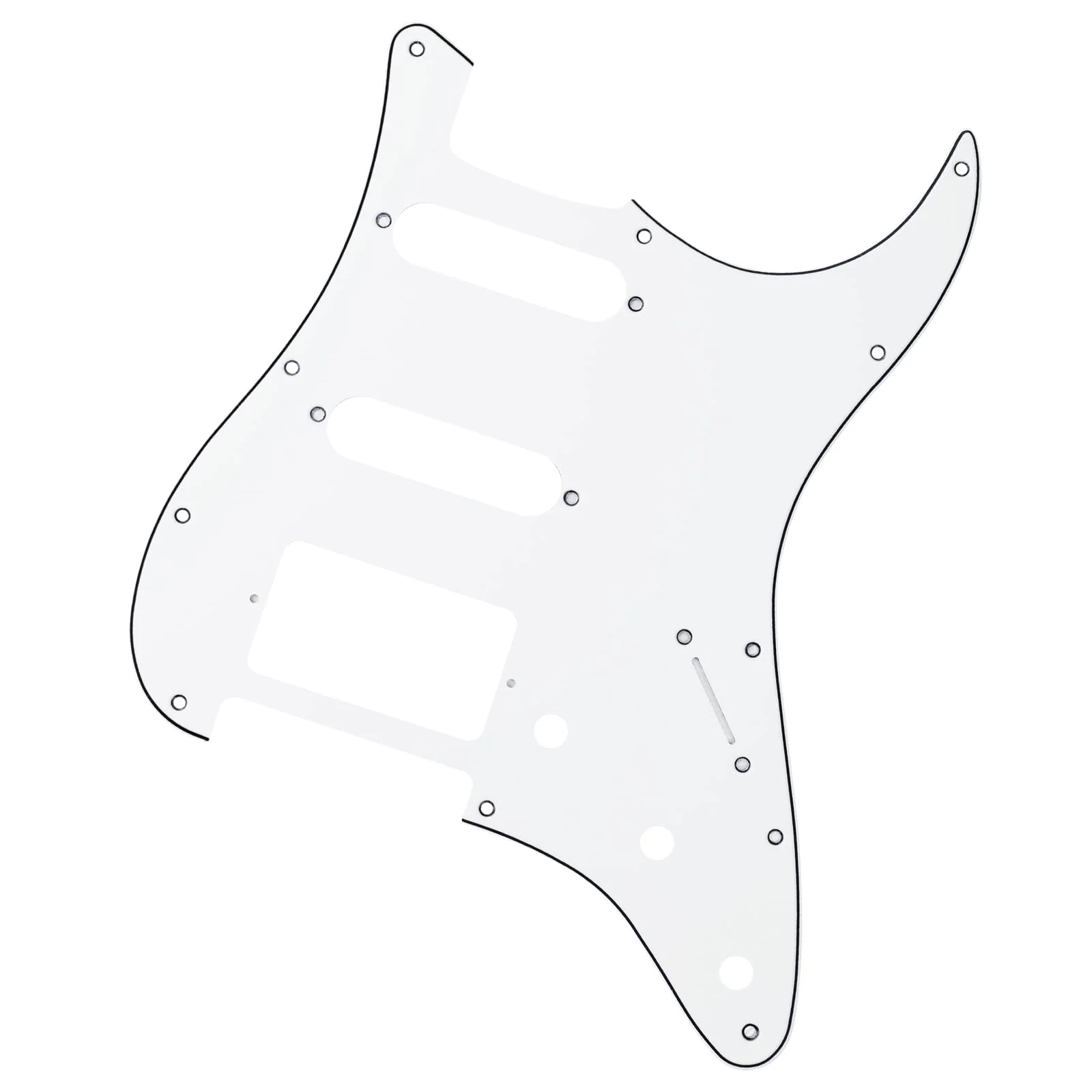 Banworks 3 Ply Strat HSS Pickguard 11-Hole Electric Guitar Pickguard SSH Scratch Plate for USA/Mexican Fender Modern Style Standard Stratocaster ST JT/HB-02 White White/Black/White - Image 4