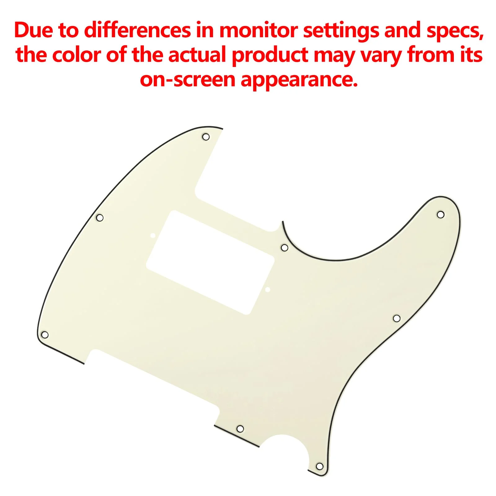 Banworks 3 Ply Tele HS/HH Pickguard 8-Hole Electric Guitar Pickguard Scratch Plate for USA/Mexican Fender Modern Style Standard Tele Telecaster JT/HB-04 Ivory Ivory/Black/Ivory - Image 4