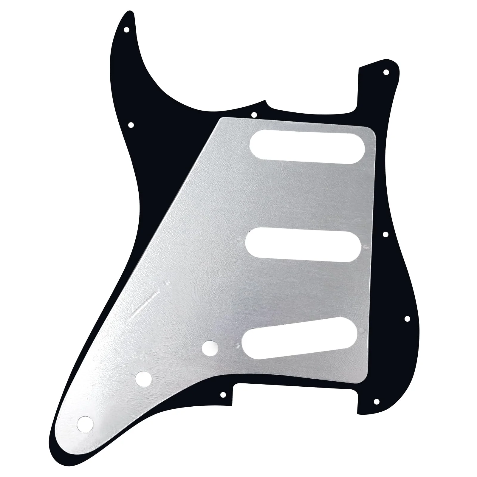 Banworks 4 Ply Strat SSS Pickguard 11-Hole Electric Guitar Pickguard Scratch Plate for USA/Mexican Fender Modern Style Standard Stratocaster ST JT/HB-01 Black Pearl - Image 3