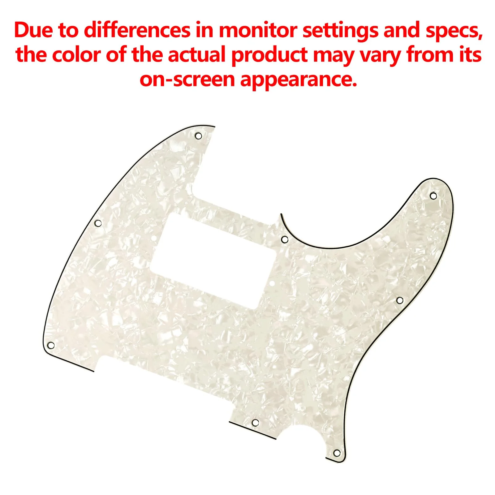 Banworks 4 Ply Tele HS/HH Pickguard 8-Hole Electric Guitar Pickguard Scratch Plate for USA/Mexican Fender Modern Style Standard Tele Telecaster JT/HB-04 Vintage White Pearl - Image 3