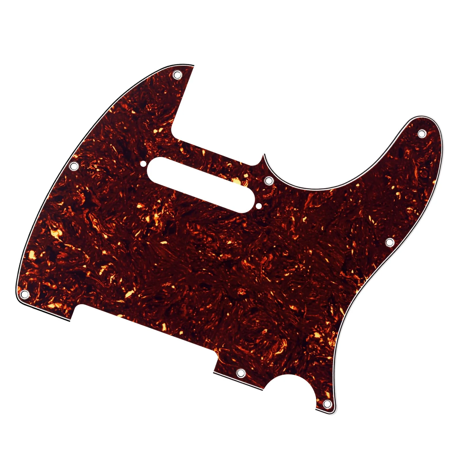 Banworks 4 Ply Tele Pickguard 8-Hole Electric Guitar Pickguard Scratch Plate for USA/Mexican Fender Modern Style Standard Tele Telecaster JT/HB-03 Dark Brown Tortoiseshell - Image 4