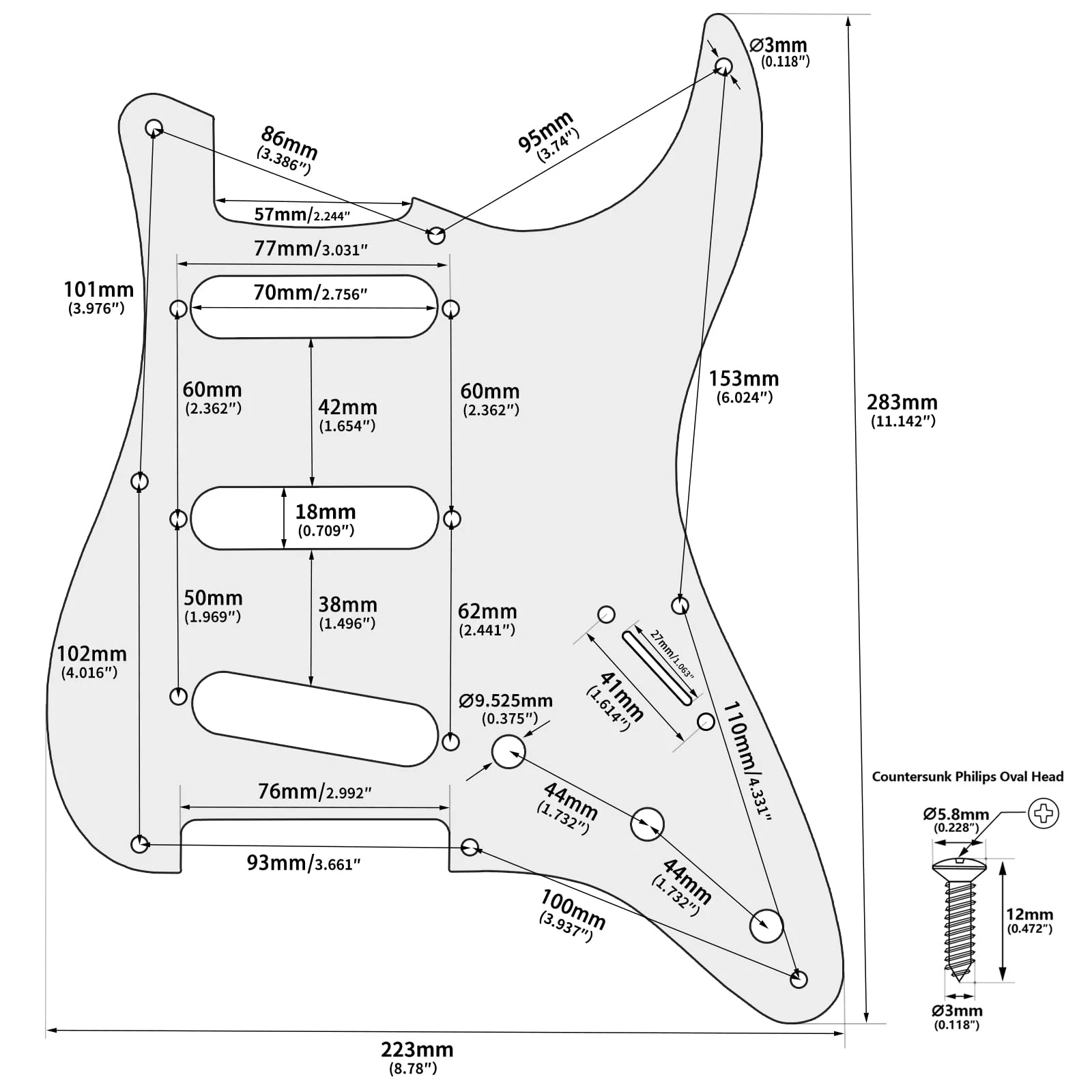 Banworks CNC Processed Aluminum 8-Hole Vintage 50s ST SSS Pickguard 1 Ply Srtaight Edge Guitar Scratch Plate for Squier Classic Vibe SQ CV 50s Reissue Vintage Strat Style Electric Guitar JT/HB-15 Blue Aluminum Blue - Image 2