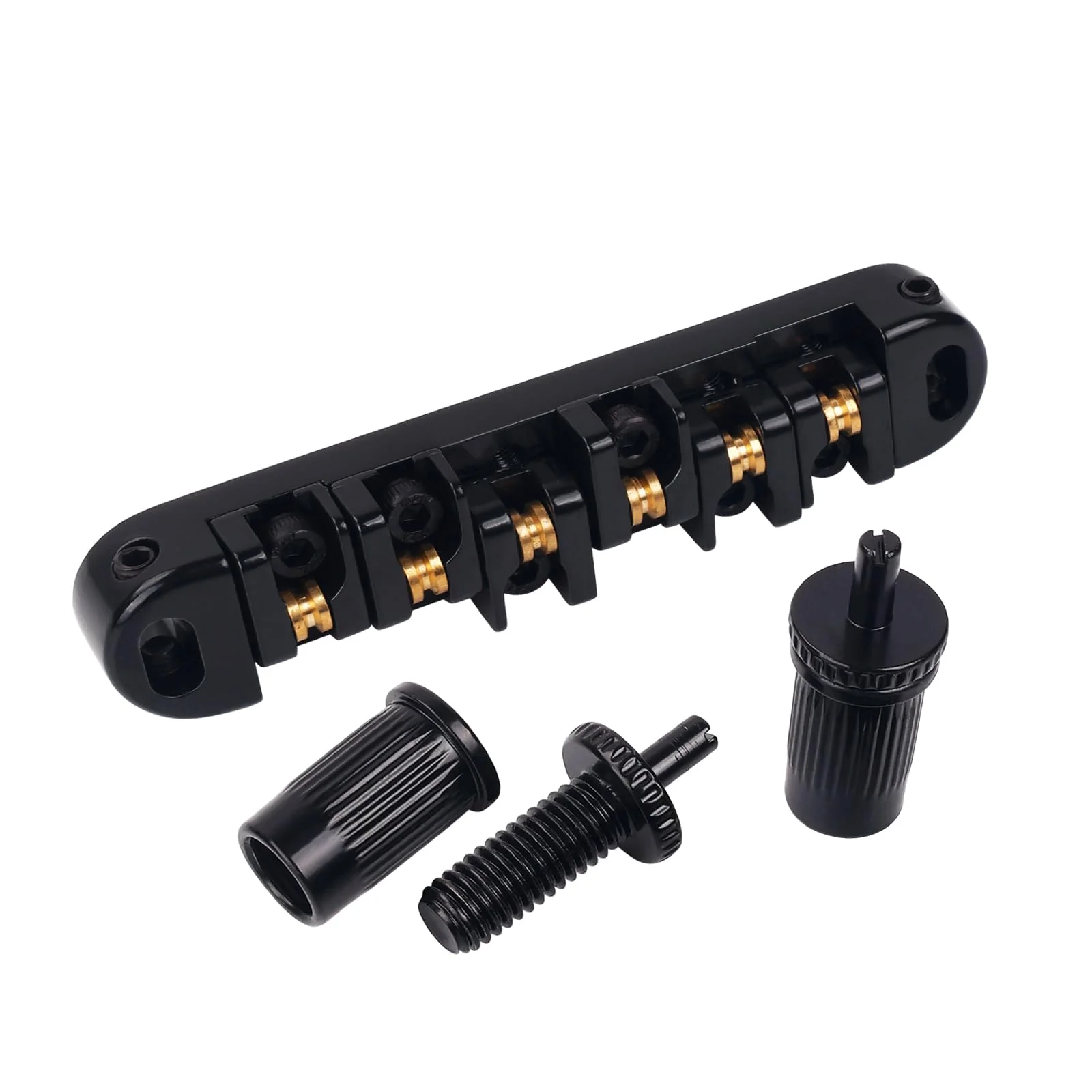 Banworks Electric Locking Roller Bridge Tune-O-Matic Roller Saddle Bridge 51.5mm (2-1/32") String Spacing for EPI Epiphone/Gibson LP Les Paul/SG/ES Style Guitars JT/GDQQ-02 Black - Image 5