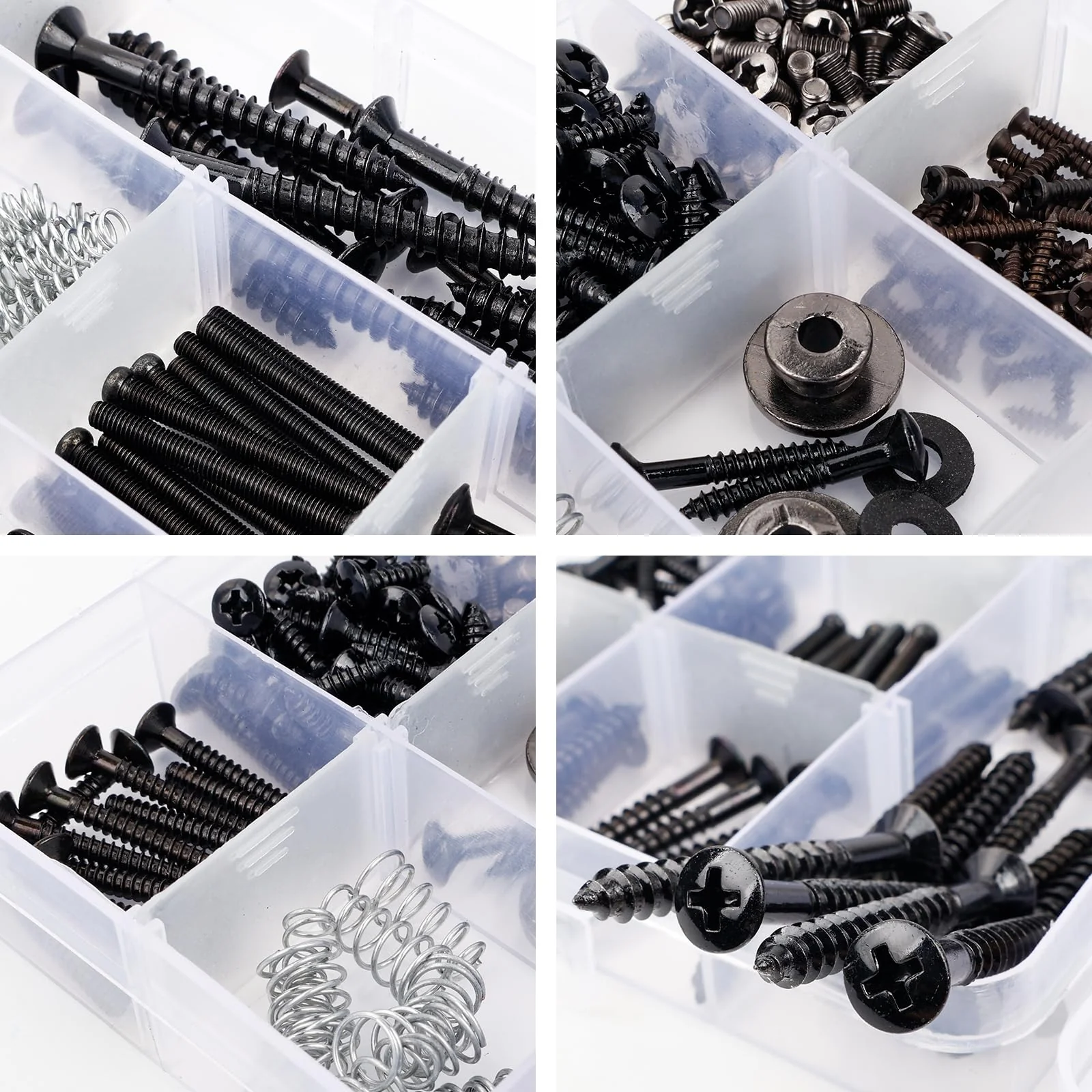 Banworks Metric Sized 258pcs Electric Guitar Screws Kit for Tele/Strat Bridge, Neck Plate, Pickup Rings, Humbucker Pickups, ST/TL Pickups, Pickguards, Tuners, Pickup Selector Switch, Strap End Pins Black - Image 3