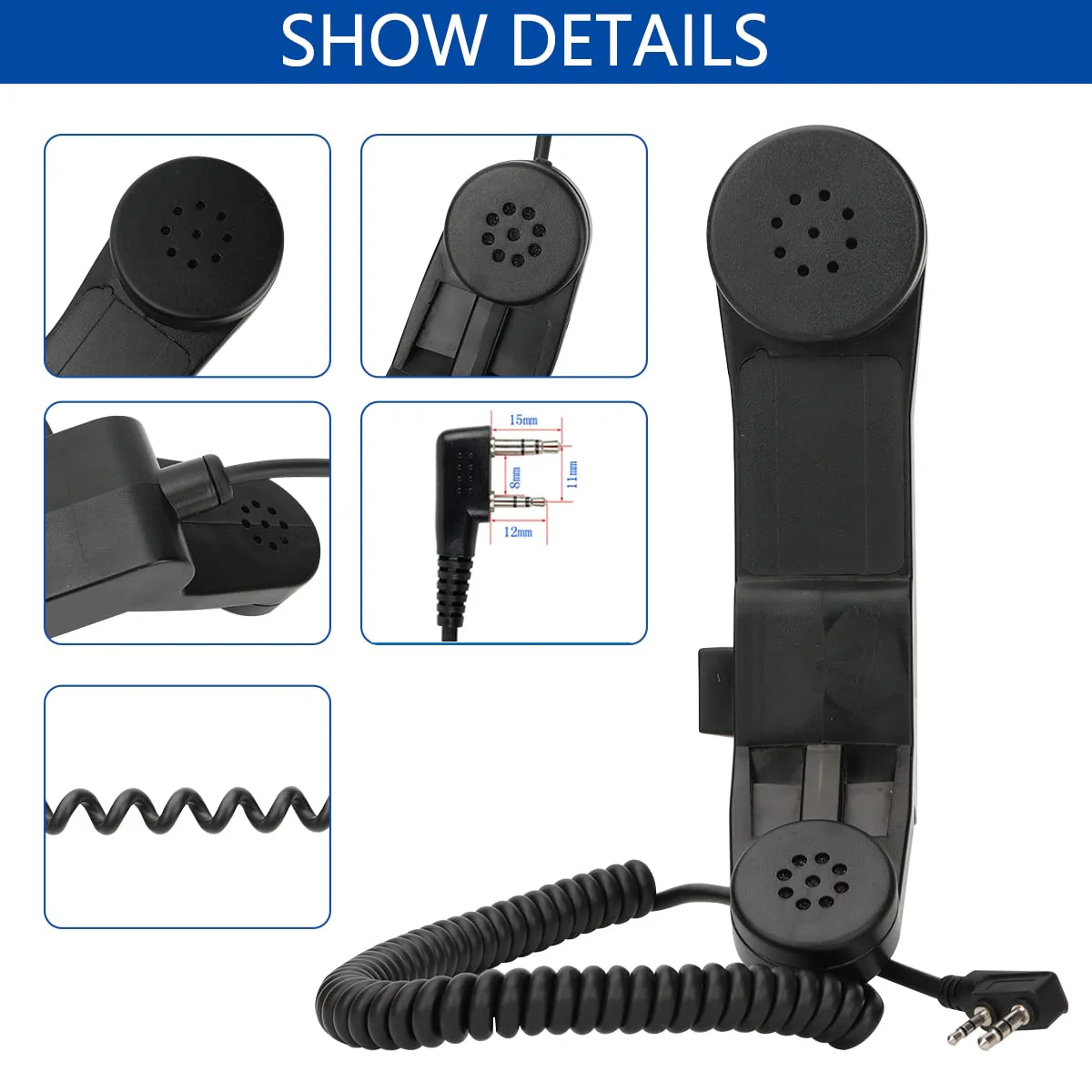 Baofeng Military Grade Radio 2Pin K-Type Microphone Military Handheld Speaker Mic for BaoFeng AR-152 UV-5R UV-S9 Plus UV-82 UV-6R DM-5R Plus Kenwood Wouxun Qansheng Puxing HYT Two Way Radios - Image 2