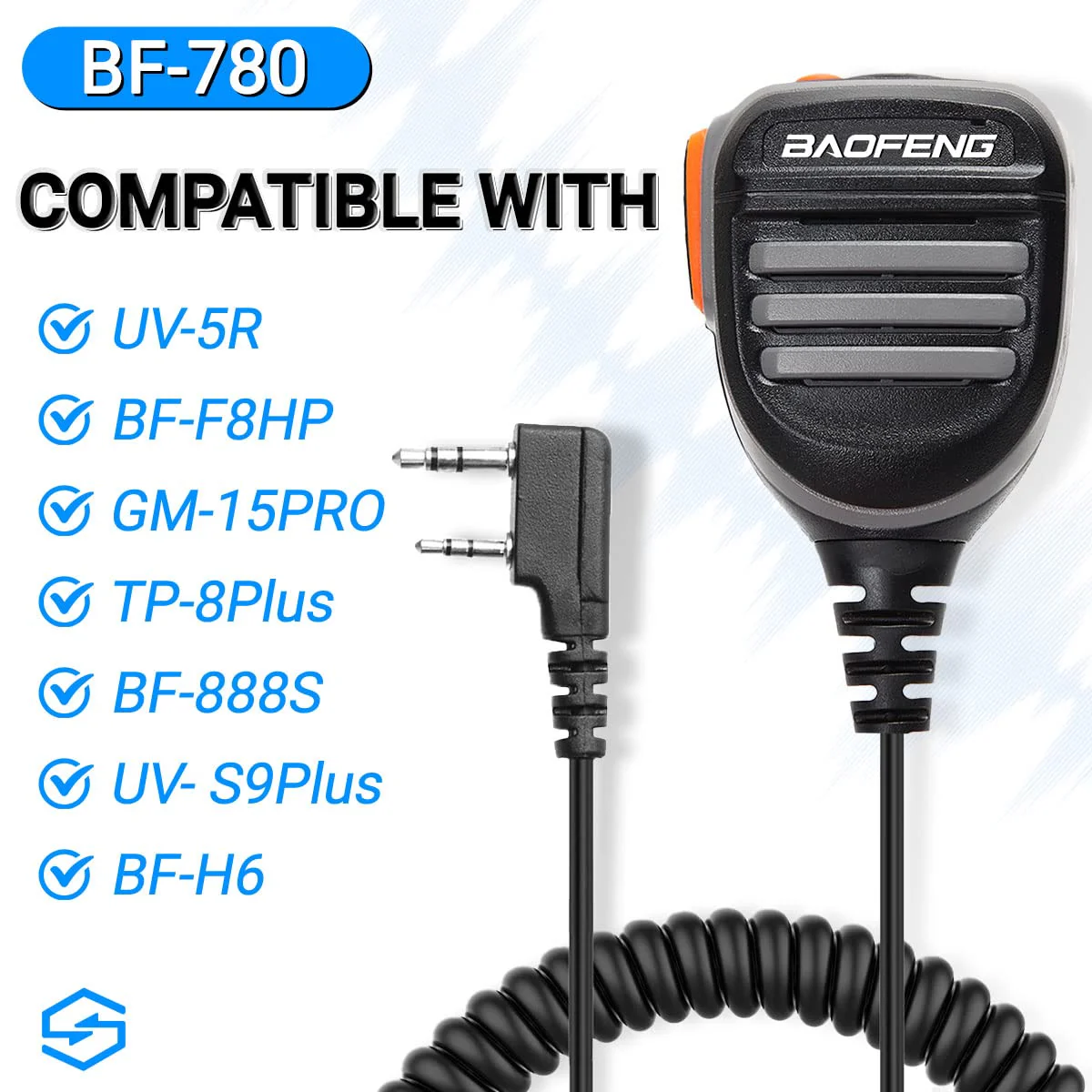 BAOFENG Walkie Talkie Speaker Mic Microphone, Remote Shoulder Police Mic UV-5R BF-F8HP 5RM UV-21R K5PLUS GM-15 Pro UV-5G Plus GM-5RH UV-17R TIDRADIO TD-H3 TD-H8 Quansheng UV-K5 - Image 4