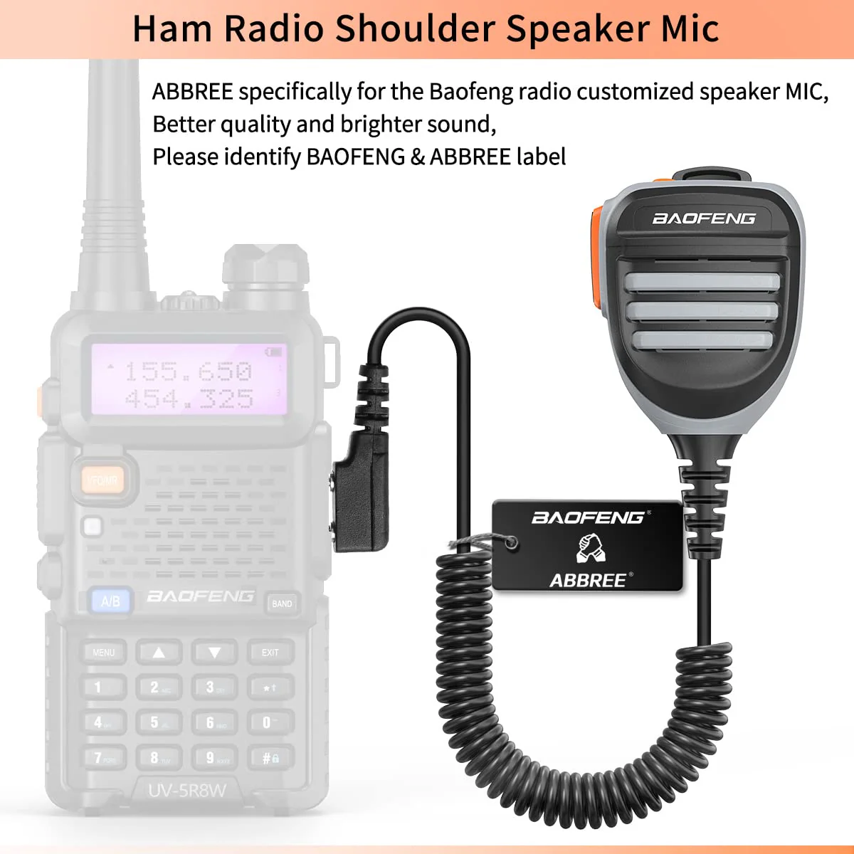 BAOFENG Walkie Talkie Speaker Mic Microphone, Remote Shoulder Police Mic UV-5R BF-F8HP 5RM UV-21R K5PLUS GM-15 Pro UV-5G Plus GM-5RH UV-17R TIDRADIO TD-H3 TD-H8 Quansheng UV-K5 - Image 5