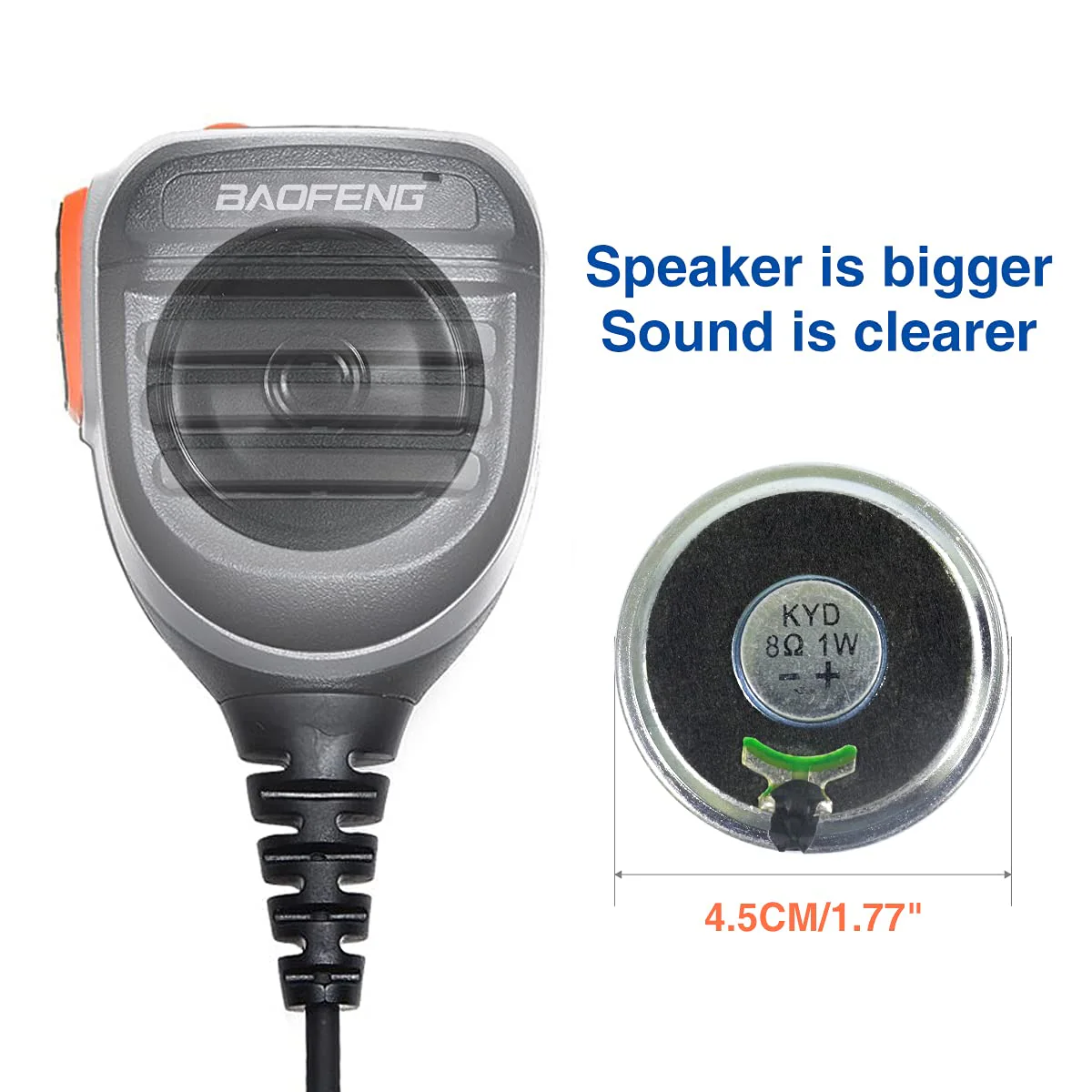BAOFENG Walkie Talkie Speaker Mic Microphone, Remote Shoulder Police Mic UV-5R BF-F8HP 5RM UV-21R K5PLUS GM-15 Pro UV-5G Plus GM-5RH UV-17R TIDRADIO TD-H3 TD-H8 Quansheng UV-K5 - Image 6