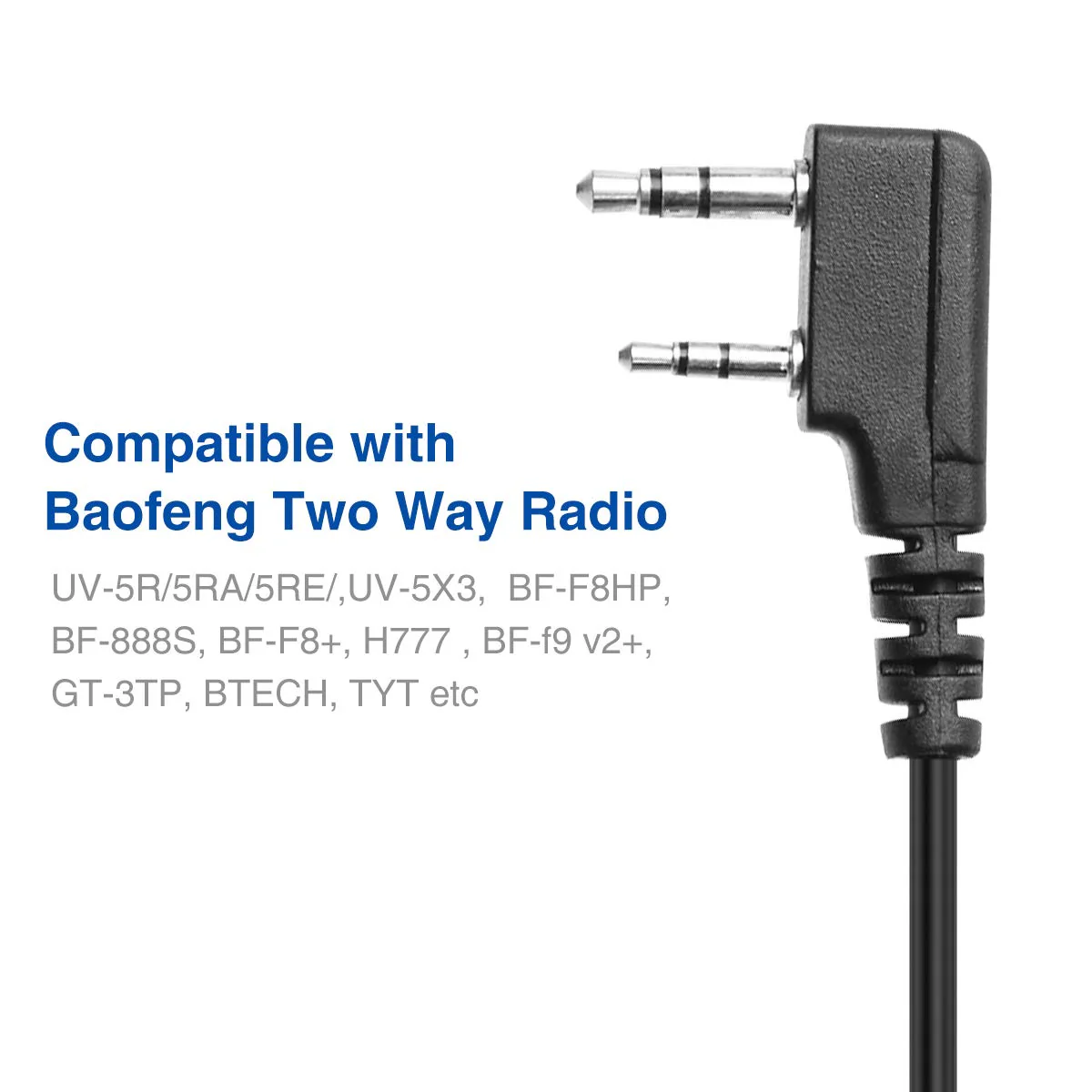 BAOFENG Walkie Talkie Speaker Mic Microphone, Remote Shoulder Police Mic UV-5R BF-F8HP 5RM UV-21R K5PLUS GM-15 Pro UV-5G Plus GM-5RH UV-17R TIDRADIO TD-H3 TD-H8 Quansheng UV-K5 - Image 7