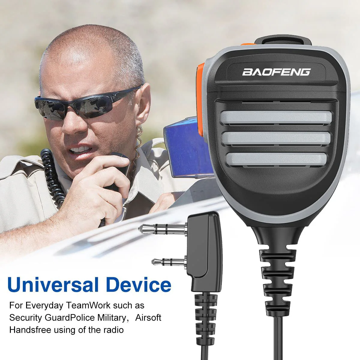 BAOFENG Walkie Talkie Speaker Mic Microphone, Remote Shoulder Police Mic UV-5R BF-F8HP 5RM UV-21R K5PLUS GM-15 Pro UV-5G Plus GM-5RH UV-17R TIDRADIO TD-H3 TD-H8 Quansheng UV-K5 - Image 9