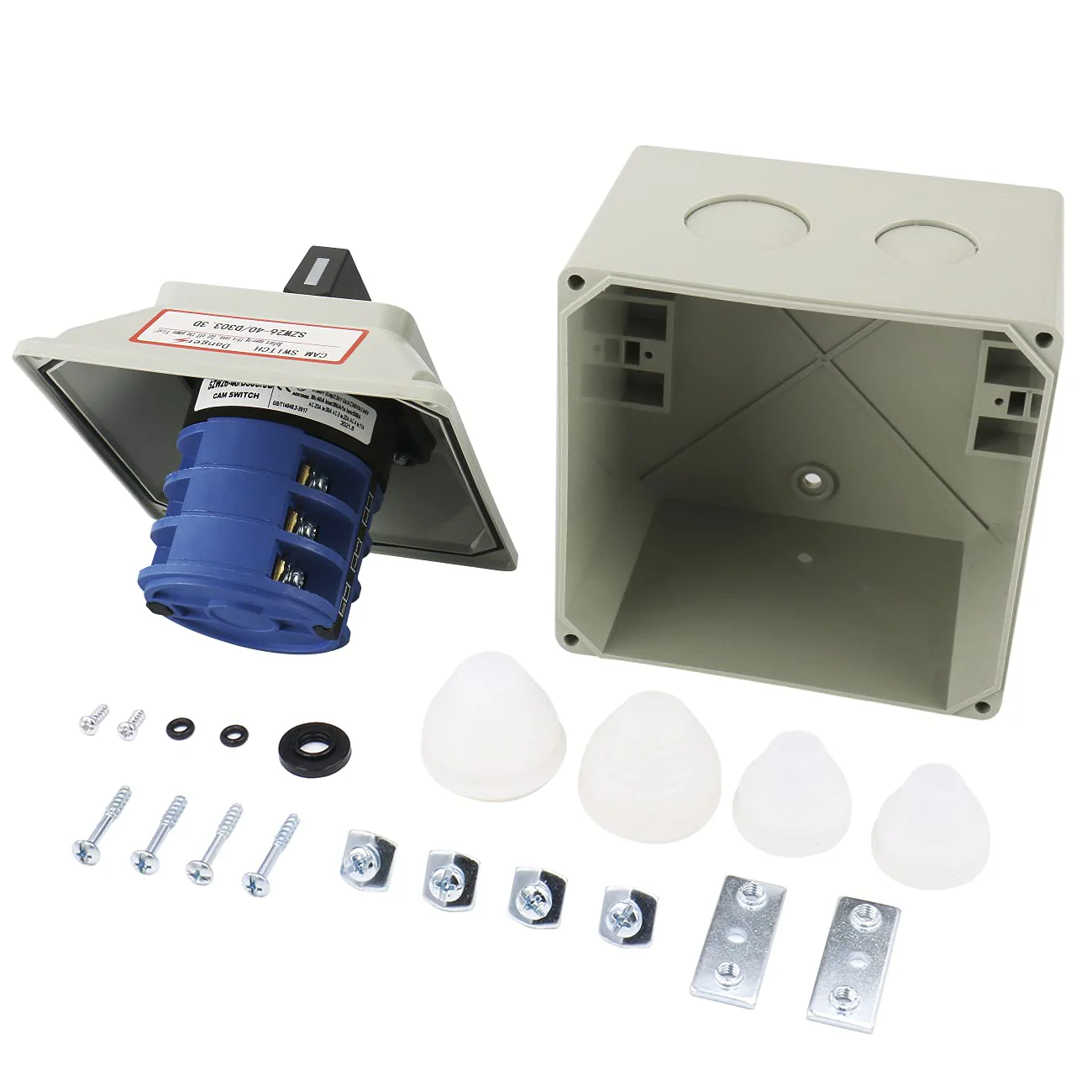 BAOMAIN 3 Phase Rotary Changeover Switch 40A 660V,3 Position (1-0-2) 12 Terminal Universal Cam Selector Switch with Waterproof Exterior Box,Manual Transfer Switch for Motor Control,SZW26-40/D303.3D - Image 4