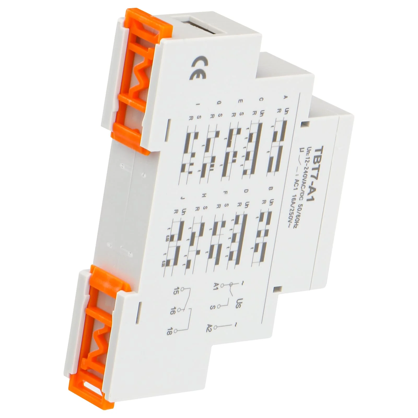 Baomain Multi-Function Time Relay, 16A SPDT 10-Functions, DIN Rail Mounting Timer Relay TBT7-A1 (1-SPDT, 12-240VAC/DC) - Image 3