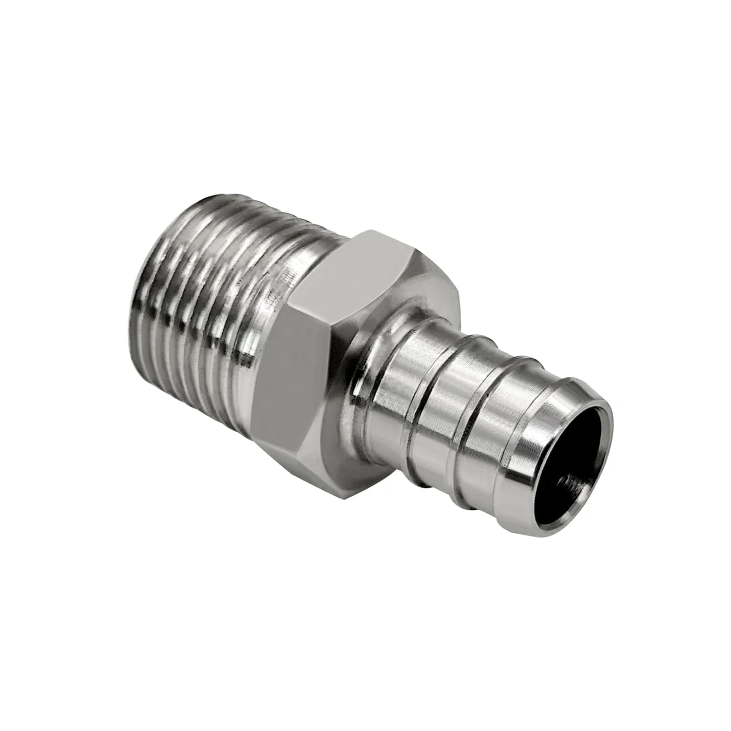 Barb Crimp PEX 1/2" x 3/8" NPT Male Thread Adapter Stainless Steel Crimp Fitting (Pack of 2) 1/2" PEX x 3/8" NPT Male - Image 5