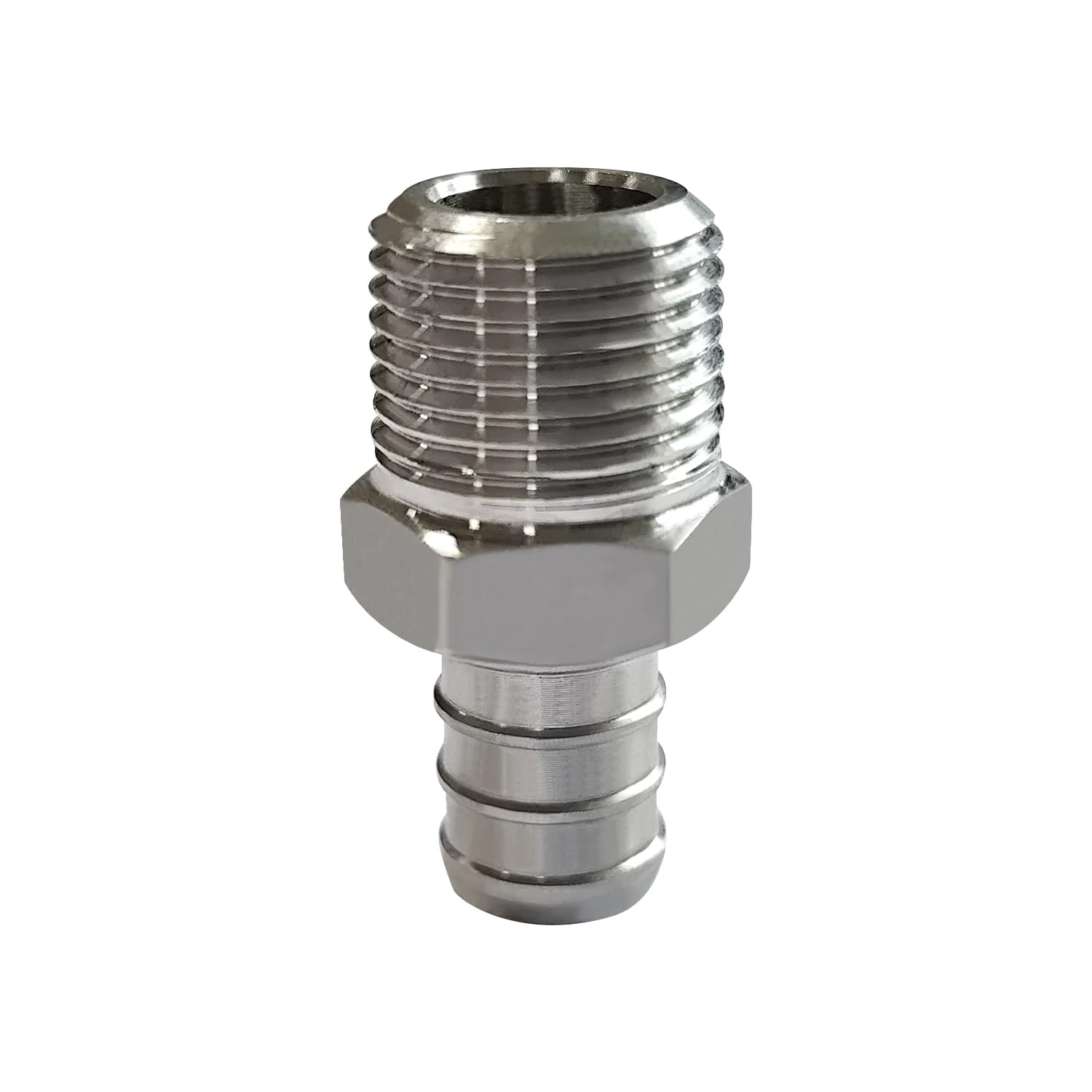 Barb Crimp PEX 1/2" x 3/8" NPT Male Thread Adapter Stainless Steel Crimp Fitting (Pack of 2) 1/2" PEX x 3/8" NPT Male - Image 6