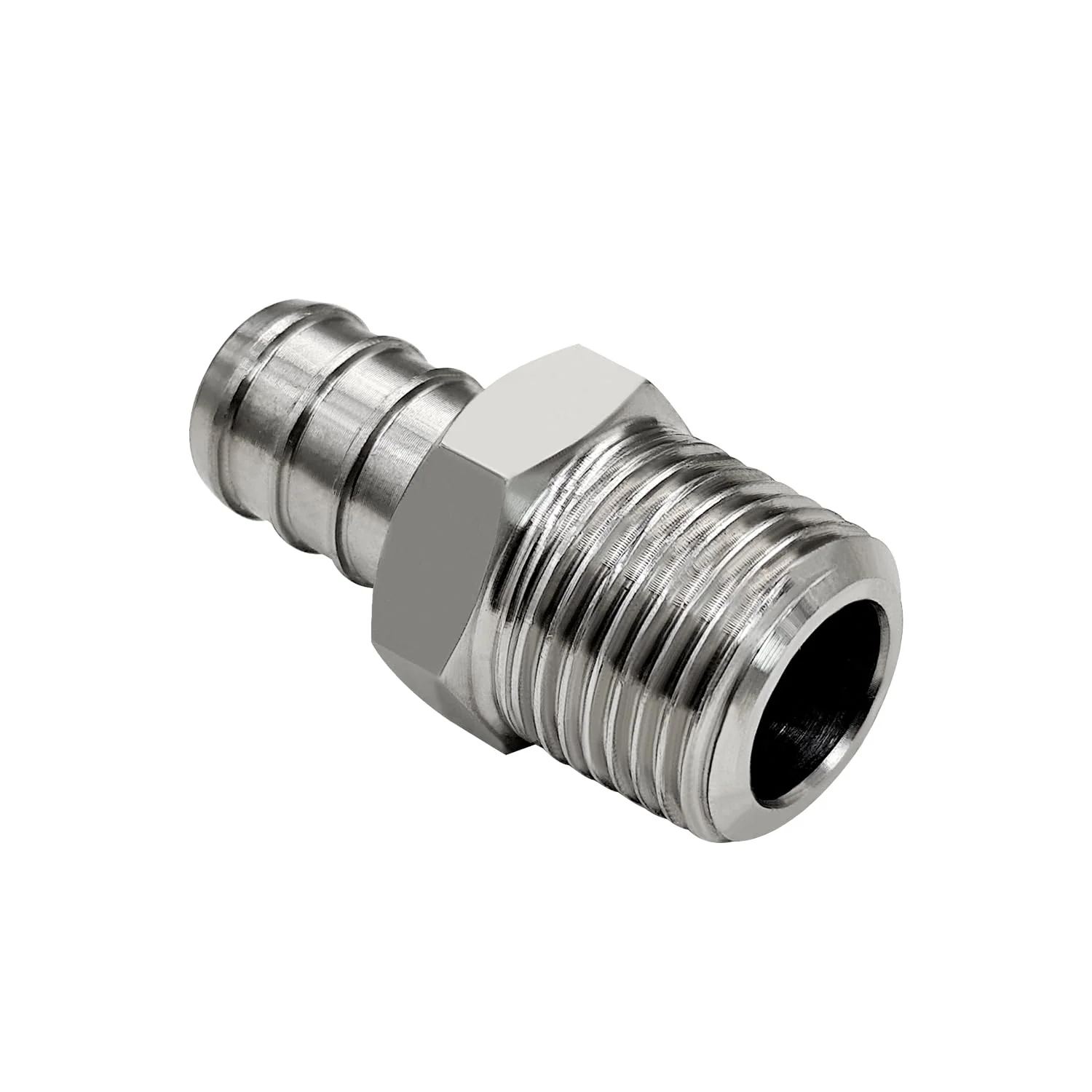 Barb Crimp PEX 1/2" x 3/8" NPT Male Thread Adapter Stainless Steel Crimp Fitting (Pack of 2) 1/2" PEX x 3/8" NPT Male - Image 7