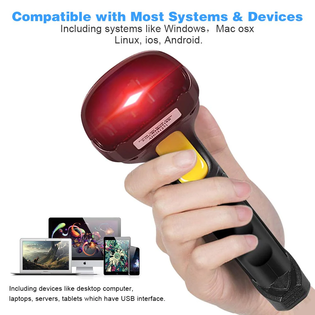 Barcode Scanner Wireless, Basecent USB Quick Laser Barcode Scanner Reader (Lector De Codigo De Barras), Handheld Barcode Reader Scanner for Library Book, Warehouse Inventory, Store - Image 5