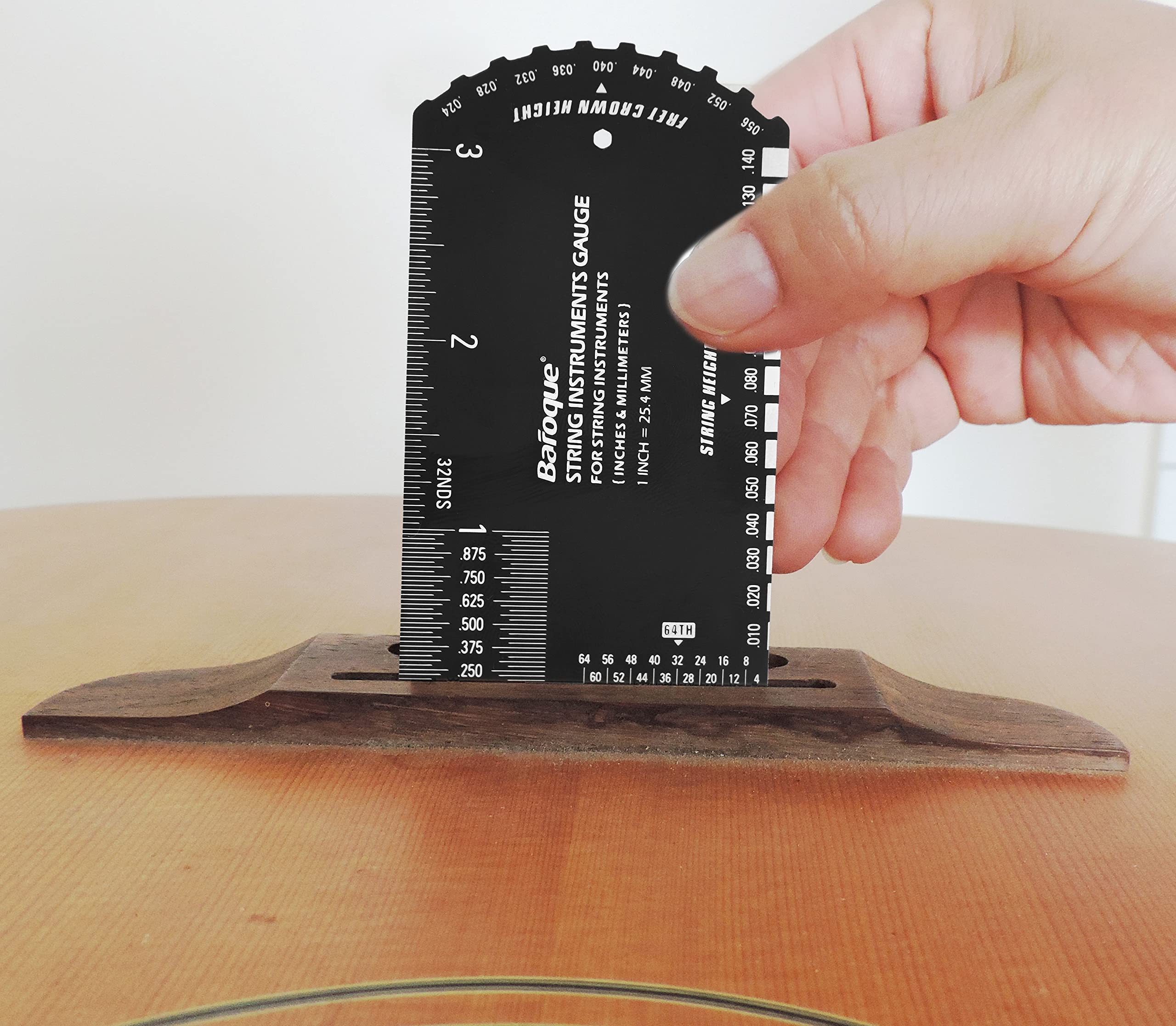 Baroque Stringed Instrument Action Ruler Gauge Luthier Measuring Tool for Electric Acoustic Guitar Bass Ukulele Mandolin Banjo SIG-10 - Image 3