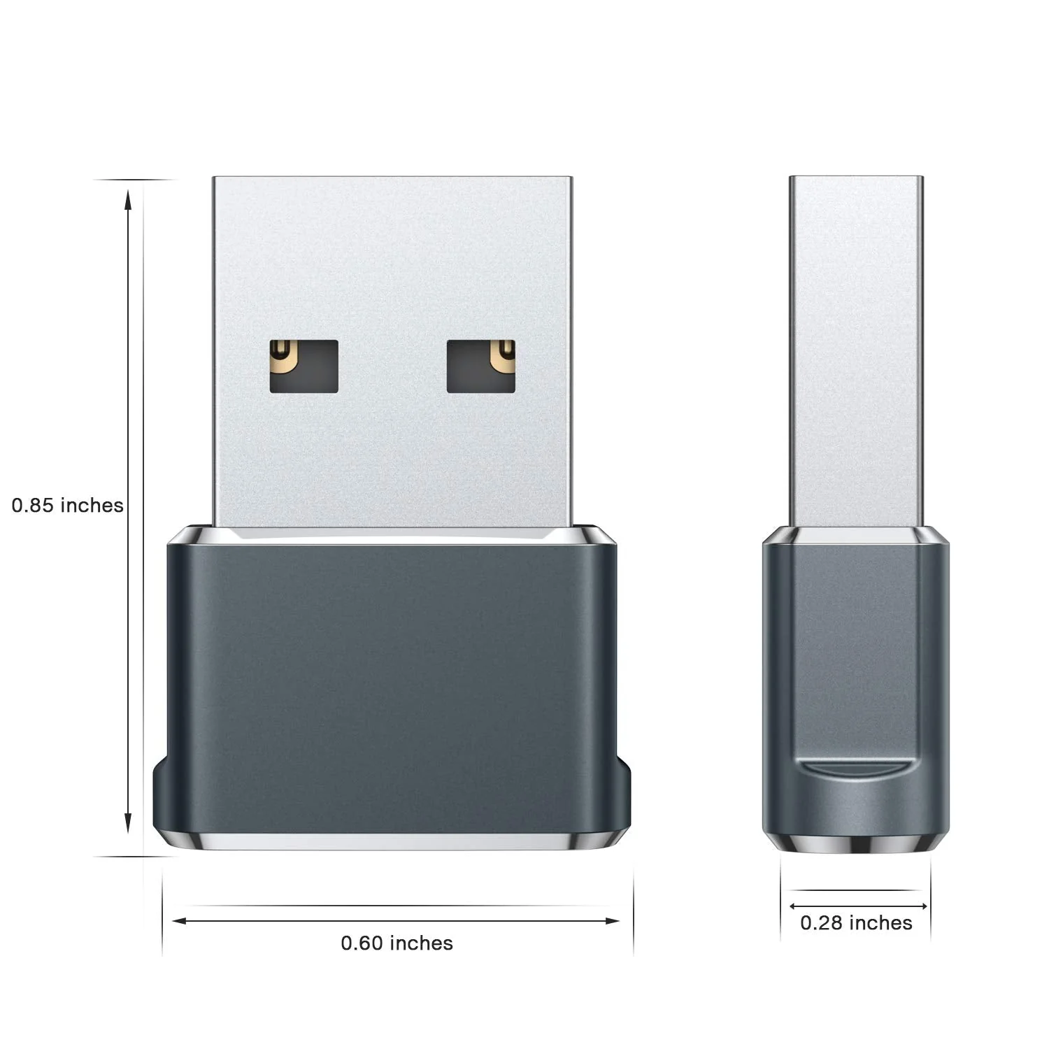 Basesailor iPhone 16 15 Pro Max Car Charger Adapter 4Pack,USB to USBC Adapter Type C Female to A Male Converter for Airpods 4,Apple Watch 10/iWatch,iPhone 14 13 Plus,iPad Mini 7,Samsung Galaxy S24 A54 Gray - Image 7