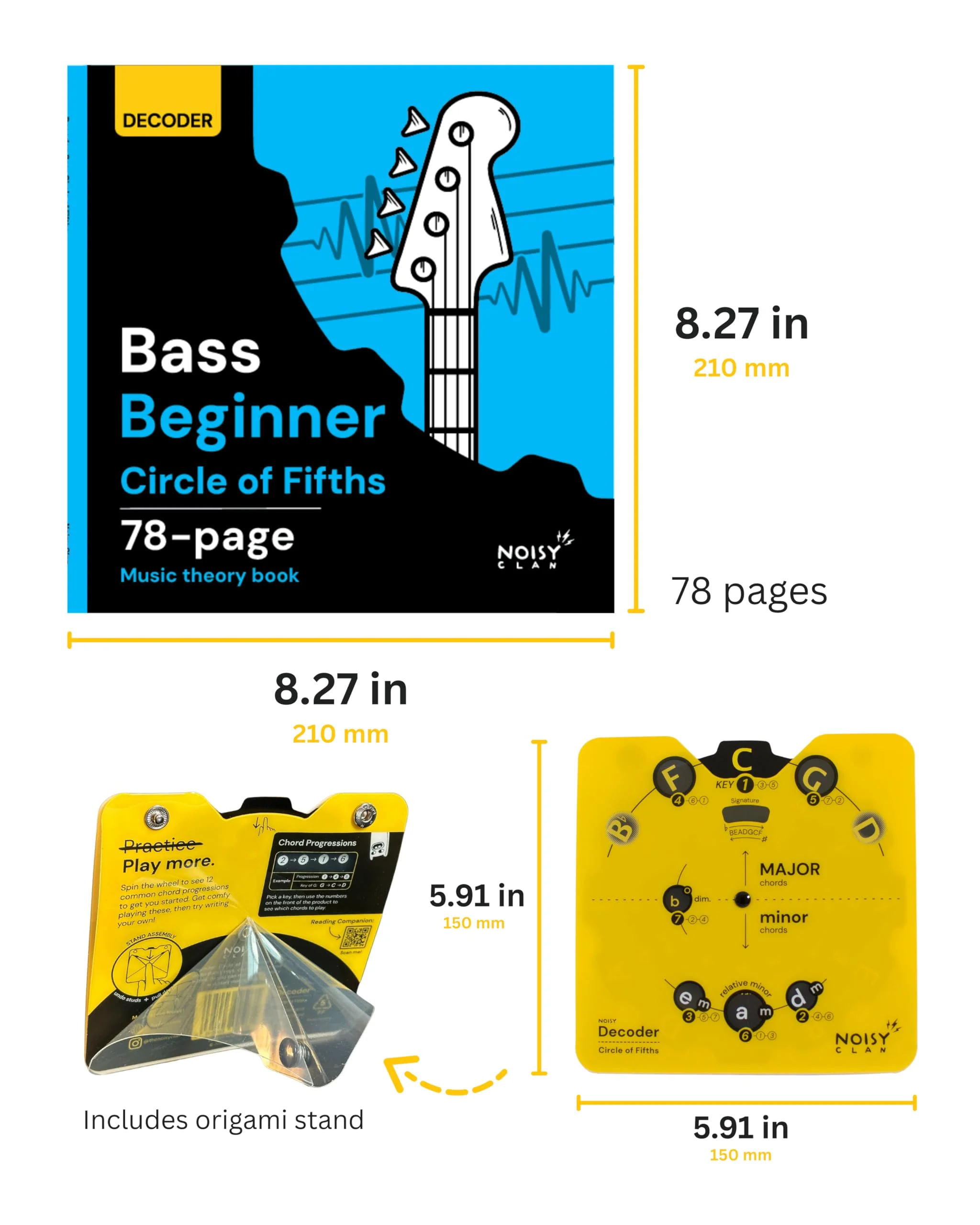 Bass Circle of Fifths Decoder Wheel + 78-Page Music Theory & Songwriting Guide – Color-Coded Bass Guitar Learning Tool for Chords, Keys, Scales & Progressions – Built Practice, Lessons & Gigs Bass Book - Image 4