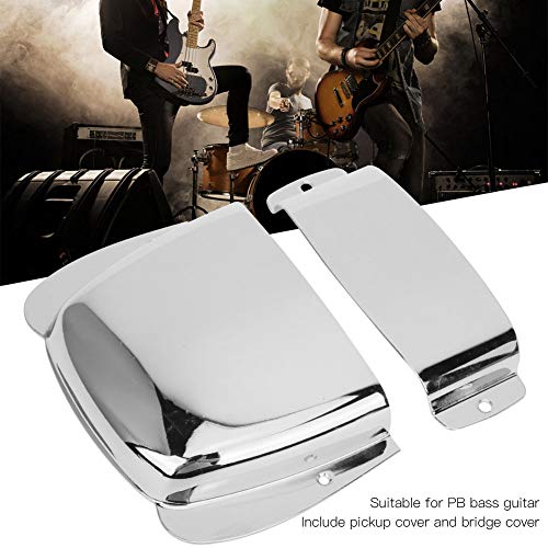 Bass Guitar Bridge Cover with Screws Zinc Alloy Protector Bridge Plate Cover for Electric Bass Guitar (Silver) Silver - Image 7