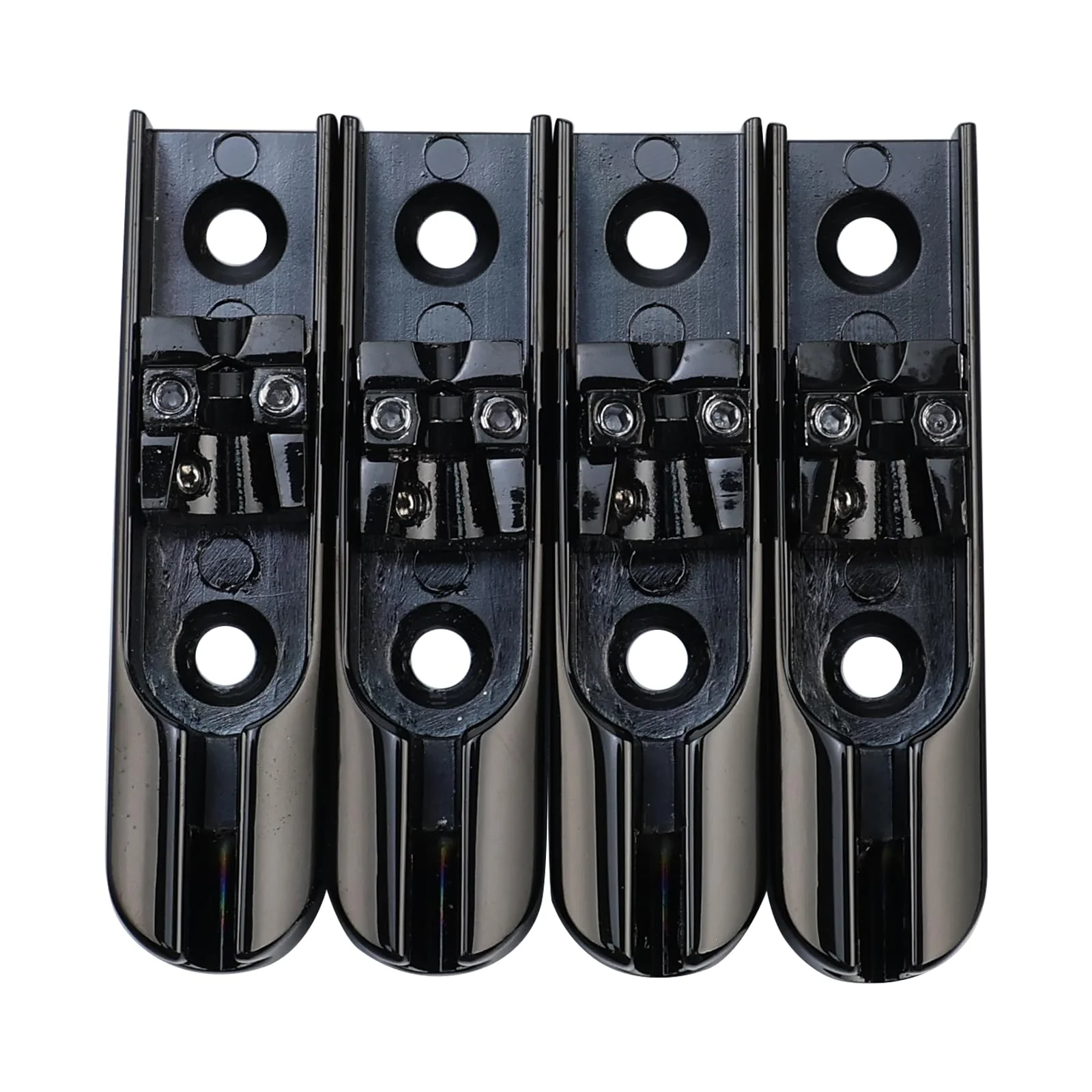 Bass Guitar Bridge with Zinc ALloy Saddle Base Individual Single String Fixed Bridge for 4 String Electric Bass Replacement Parts（Vacuum Black） 4PCS - Image 2