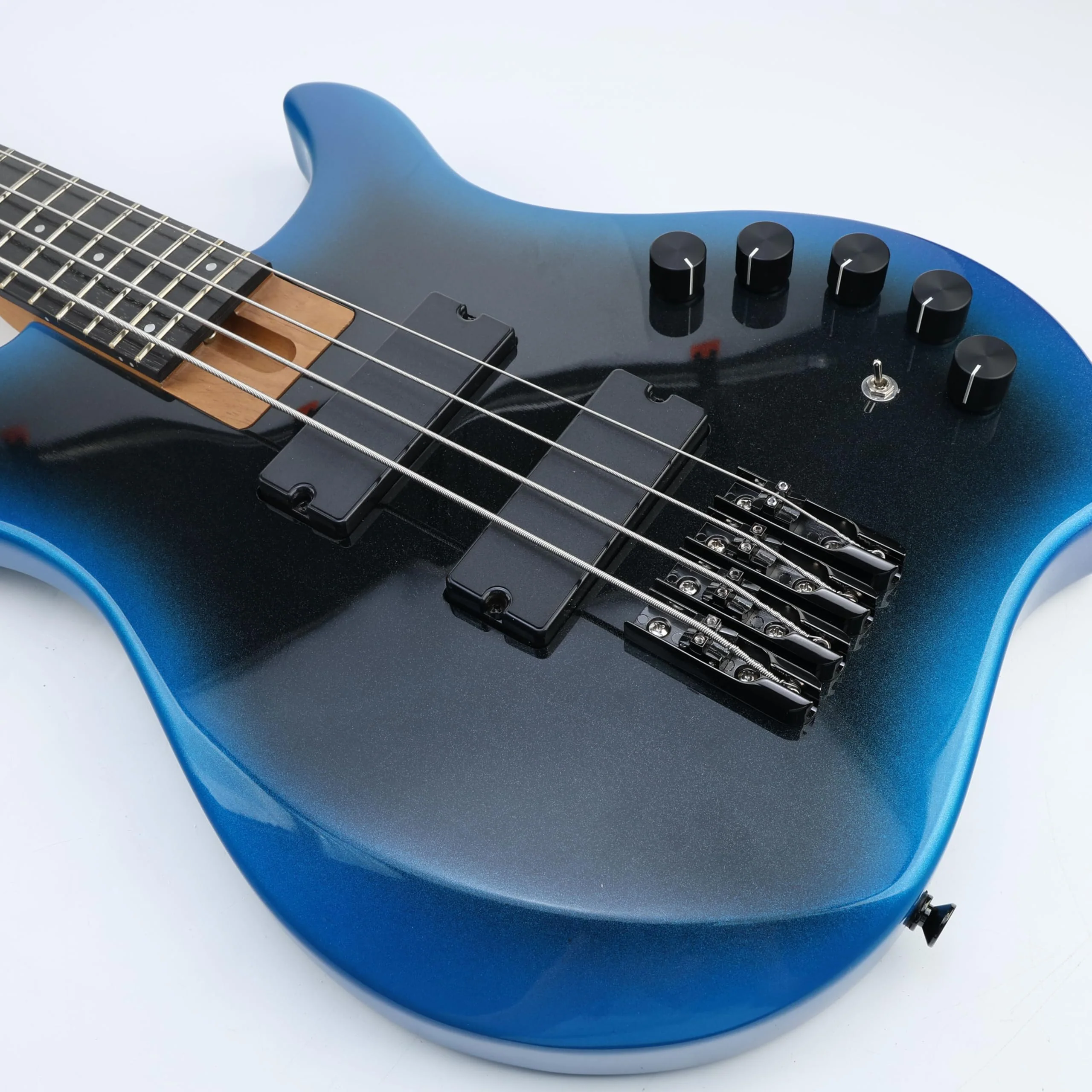 Bass Guitar Bridge with Zinc ALloy Saddle Base Individual Single String Fixed Bridge for 4 String Electric Bass Replacement Parts（Vacuum Black） 4PCS - Image 5