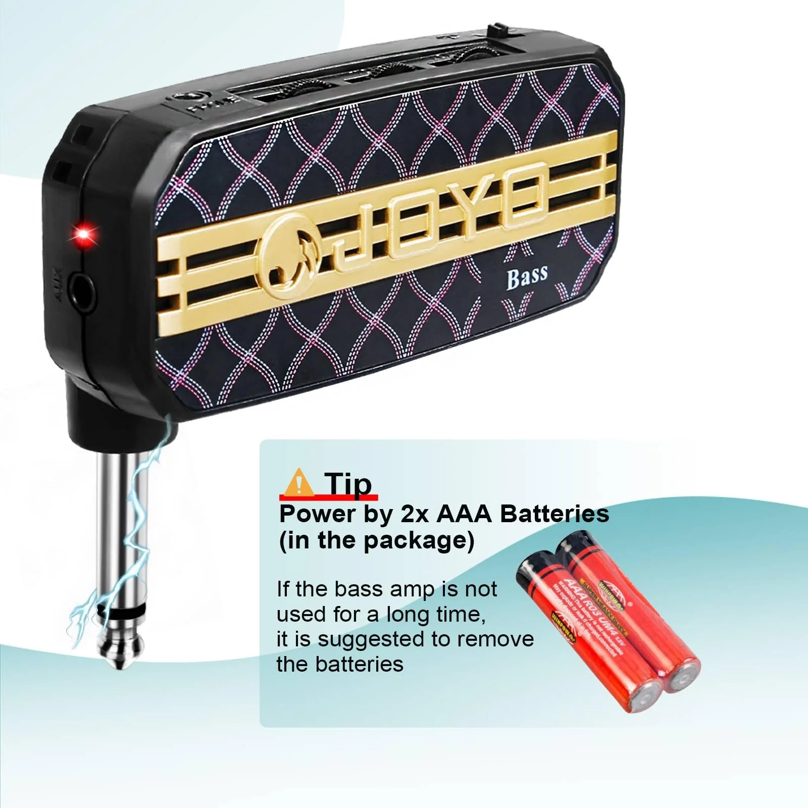 Bass Headphone Amp Mini Guitar Bassist Practice Amplifier with Aux in Portable (JA-03) - Image 7